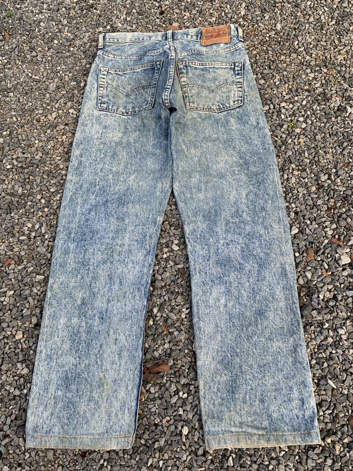 Kapital VINTAGE LEVI'S 502X BIG E SELVEDGE ASIDWASH DISTRESSED DENIM Size US 28 / EU 44 - 4 Thumbnail