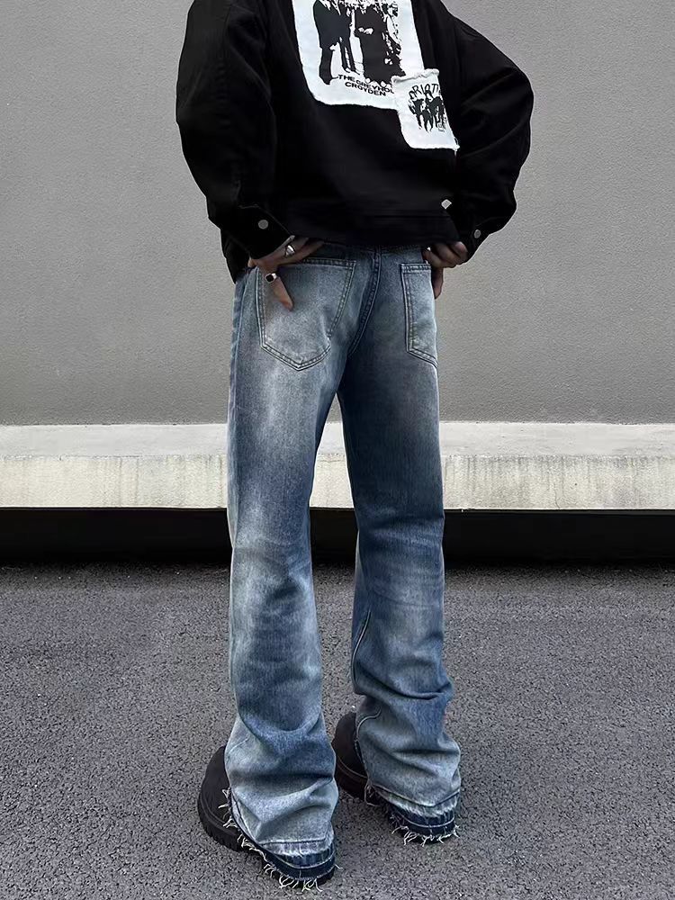 Japanese Brand × Vintage Street Vintage Washed Raw Edge Micro Flare Jeans Size US 30 / EU 46 - 5 Thumbnail