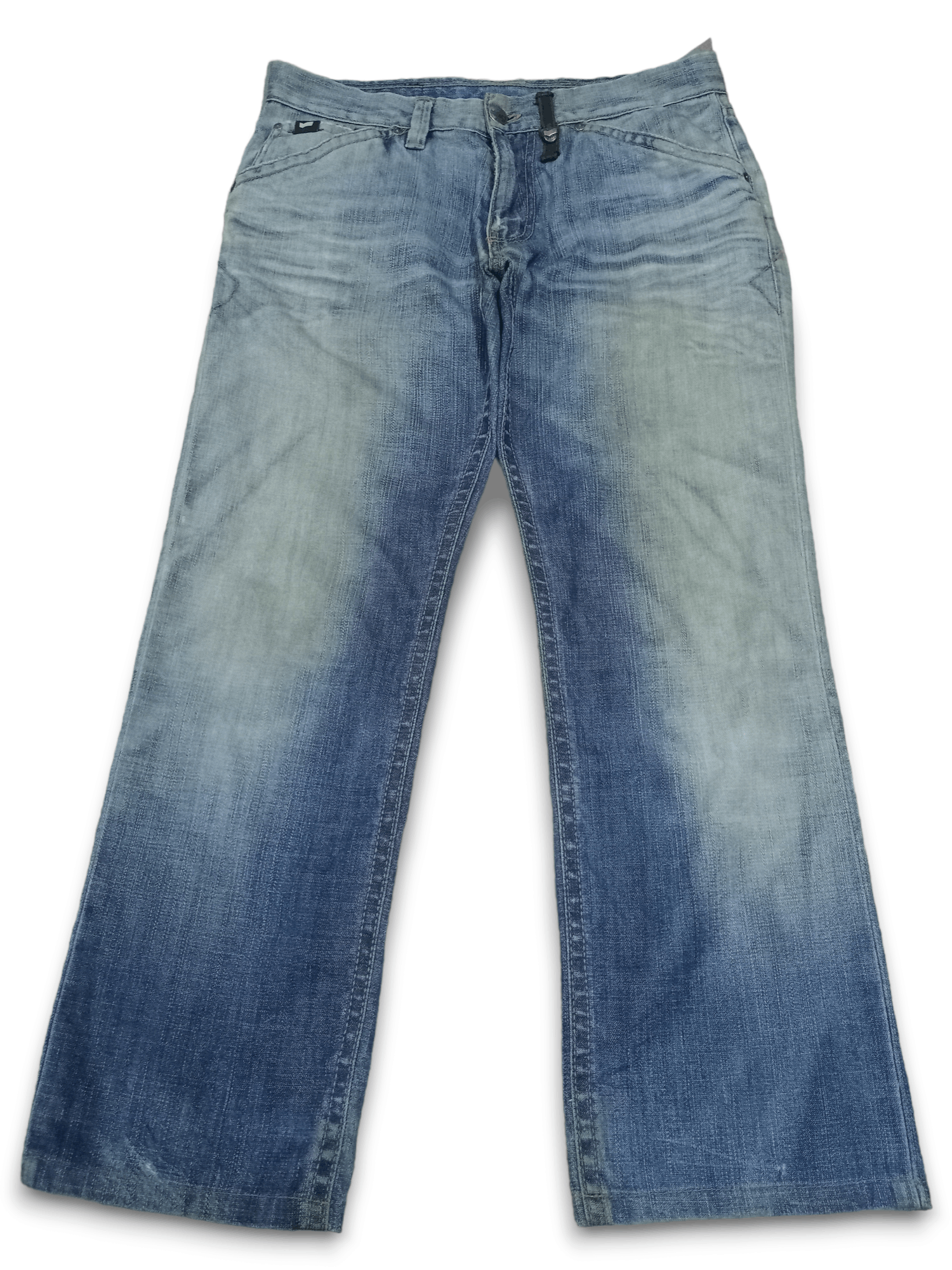 Japanese Brand SALES🔥Vintage Japanese Brand Blue Wash Distress Baggy Jeans Size US 34 / EU 50 - 1 Thumbnail