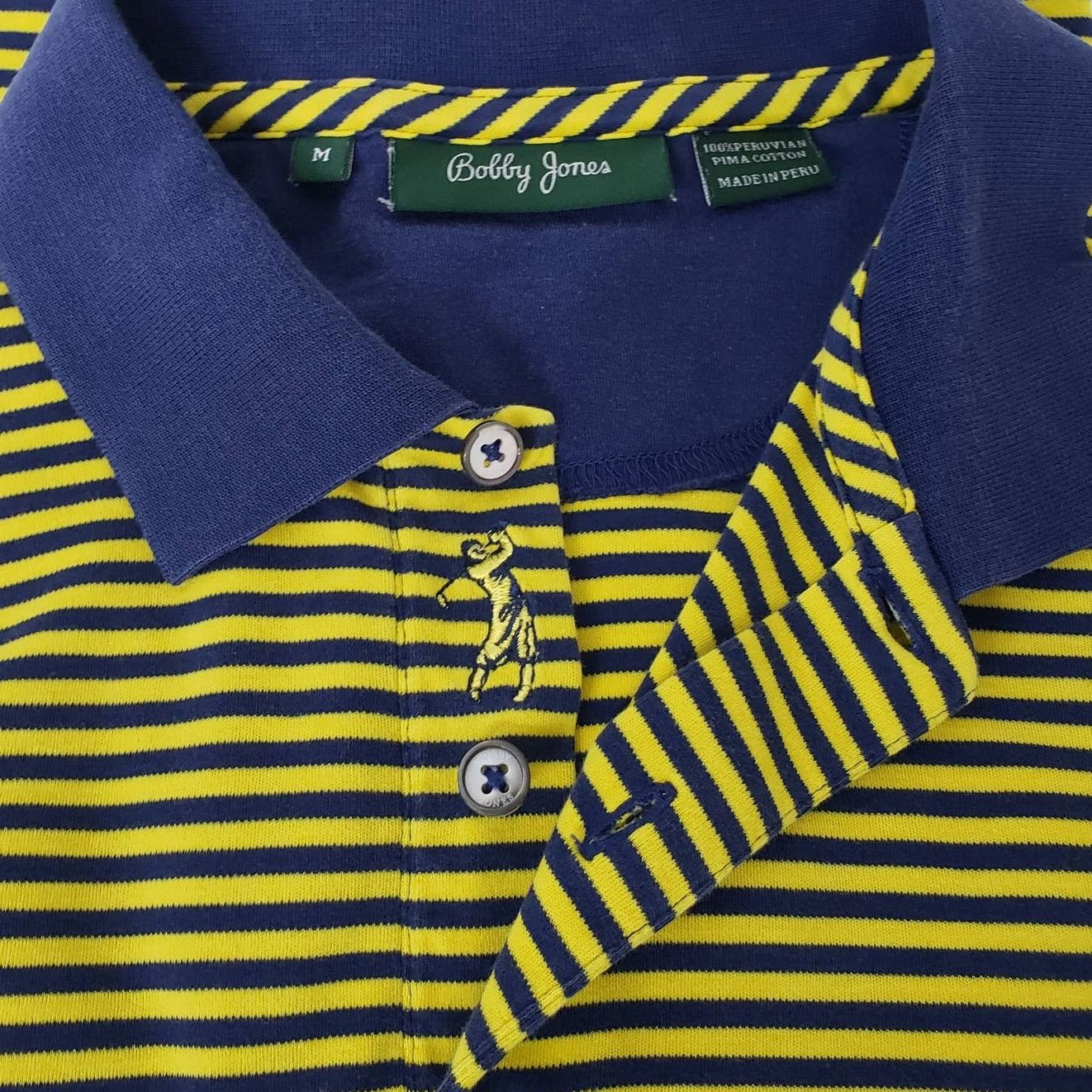 Bobby Jones Bobby Jones Polo Peruvian Pima Cotton Golfer Placket Striped Size US M / EU 48-50 / 2 - 4 Thumbnail