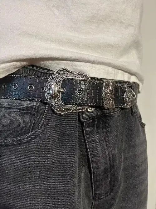 Other Y2K Gothic Buckle Belt Size 30 - 4 Thumbnail