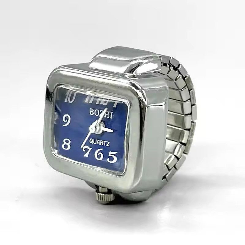 Jewelry SQUARE Watch Ring - Cyberpunk Quartz Finger Clock Size ONE SIZE - 3 Thumbnail