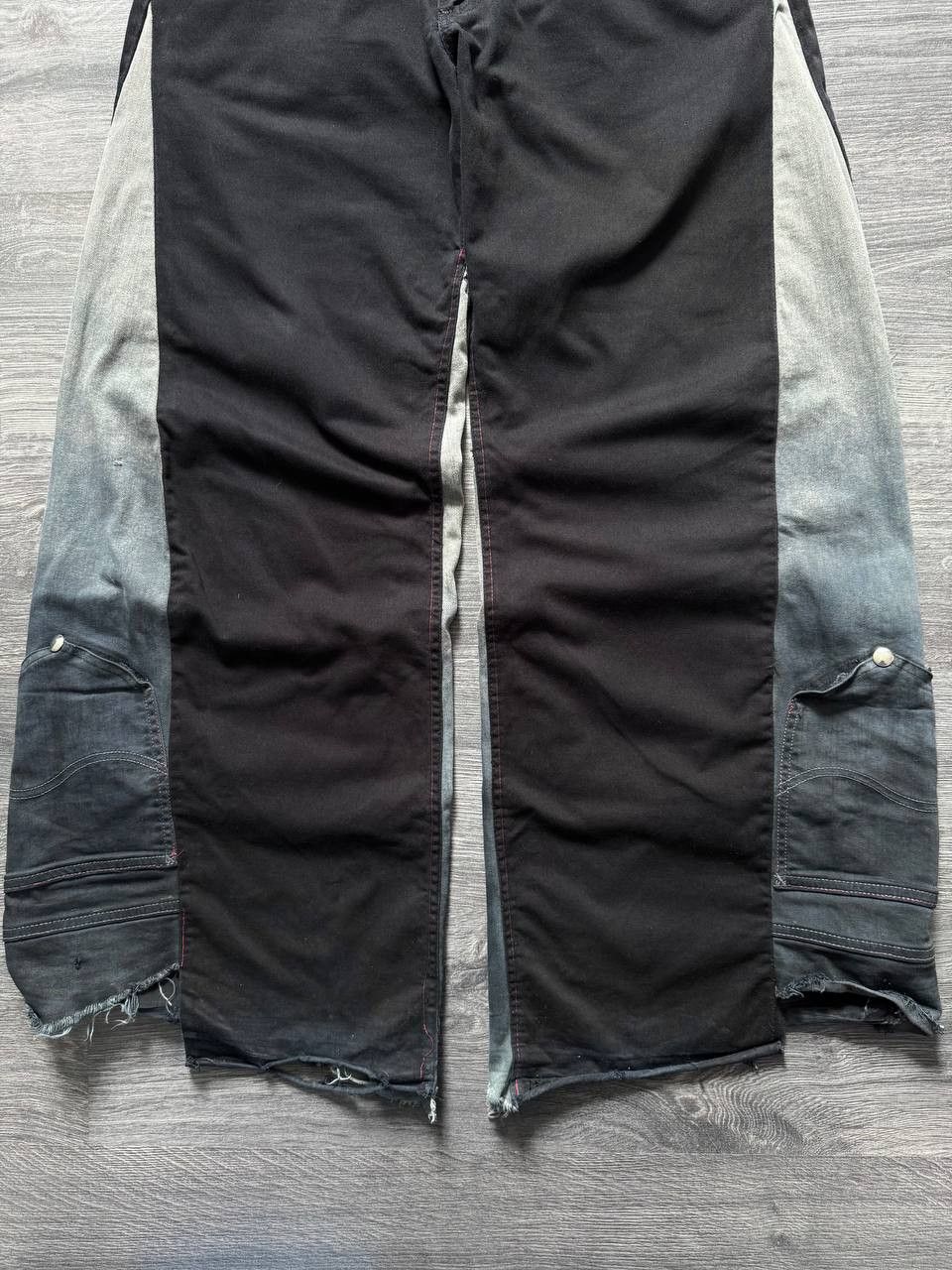 Japanese Brand Y2K Reworked Denim Jeans Spikes Panelled Distressed Wide Size US 32 / EU 48 - 6 Thumbnail