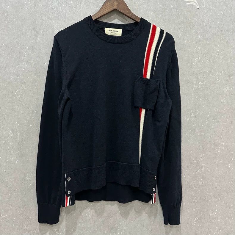 Thom Browne Thom Browne Striped Wool Crewneck Sweater - dmc Size US M / EU 48-50 / 2 - 1 Thumbnail