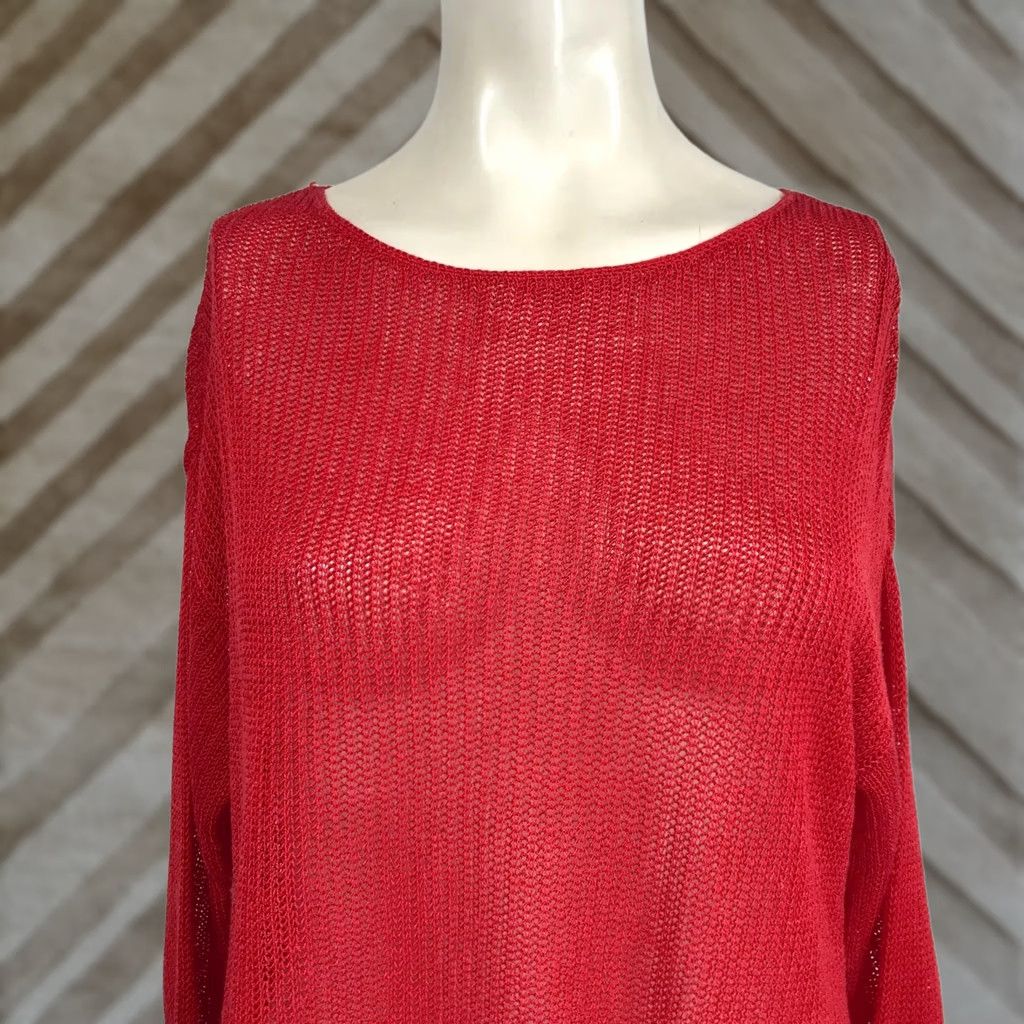J. Jill J. Jill WOMEN'S S Small RED Long Sleeve Round Neck Pull-Over Knit Sweater Size S / US 4 / IT 40 - 1 Thumbnail