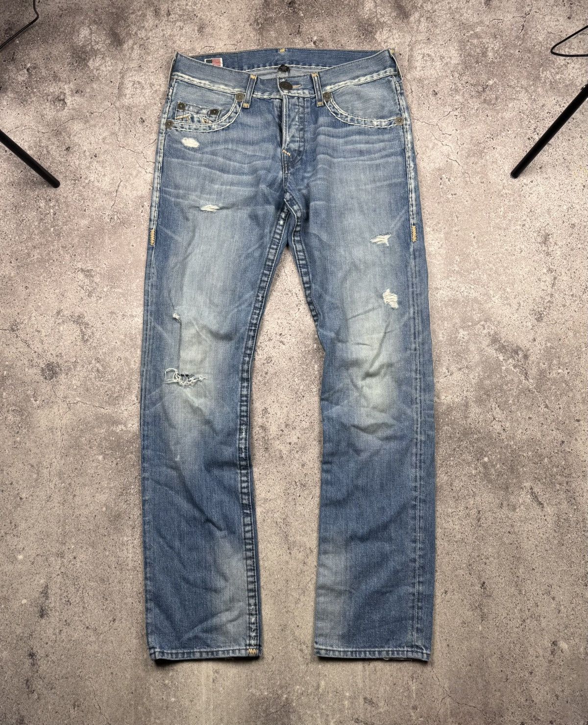 True Religion True Religion Vintage Jeans Flared Wide Baggy Distressed Y2K Size US 31 - 1 Thumbnail