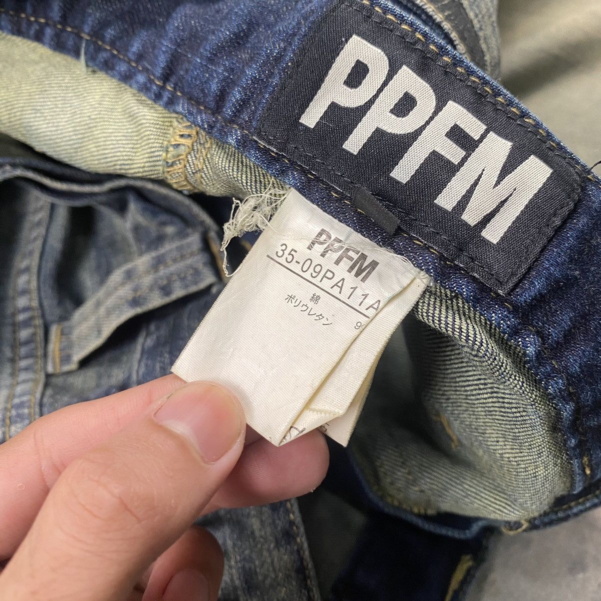 If Six Was Nine × Le Grande Bleu (L.G.B.) × PPFM PPFM Gothic Bondage Acid Washed Jeans Size US 33 - 7 Thumbnail