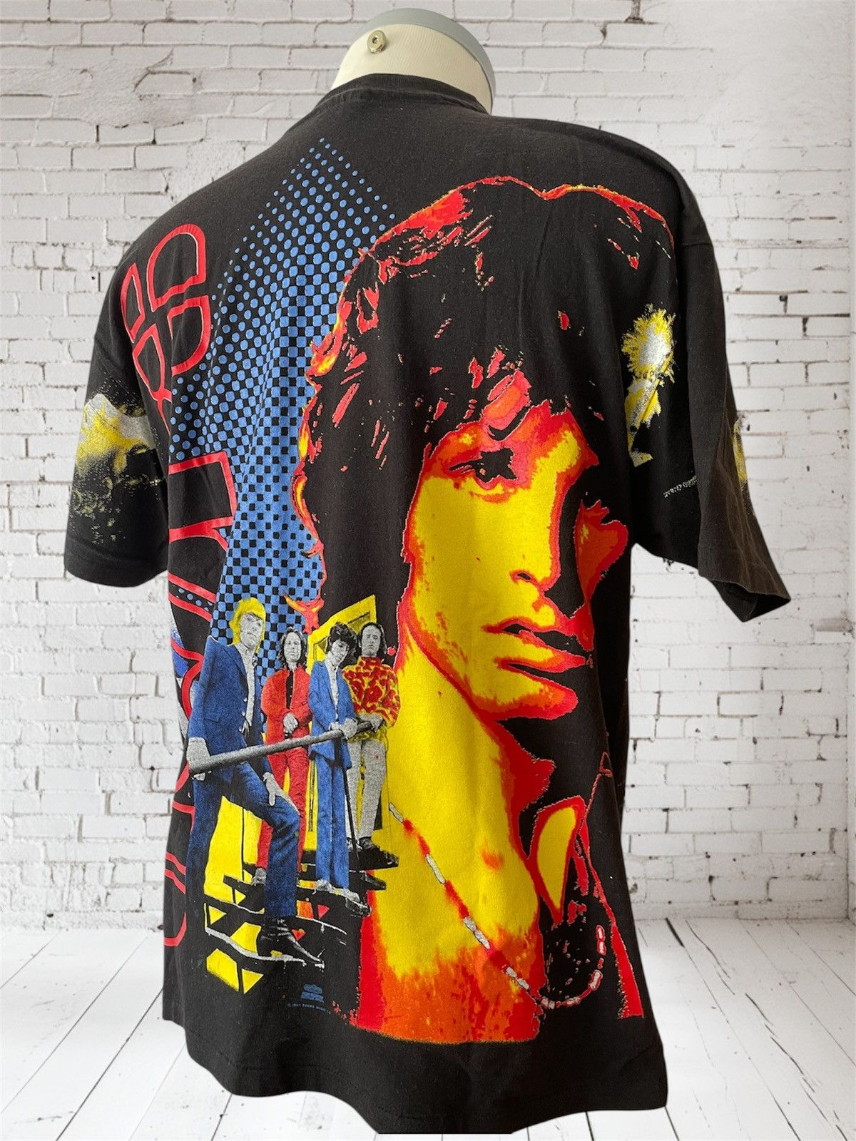Hanes Vintage The Doors T-Shirt, AOP On Black Base, Early 1990s Size US XL / EU 56 / 4 - 5 Thumbnail
