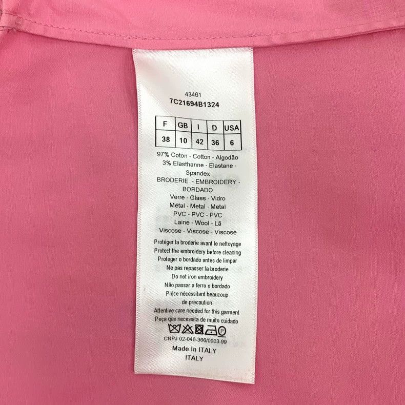 Dior Dior Pink cotton logo stud beaded round-neck short-sleeved Size XS / US 0-2 / IT 36-38 - 6 Thumbnail