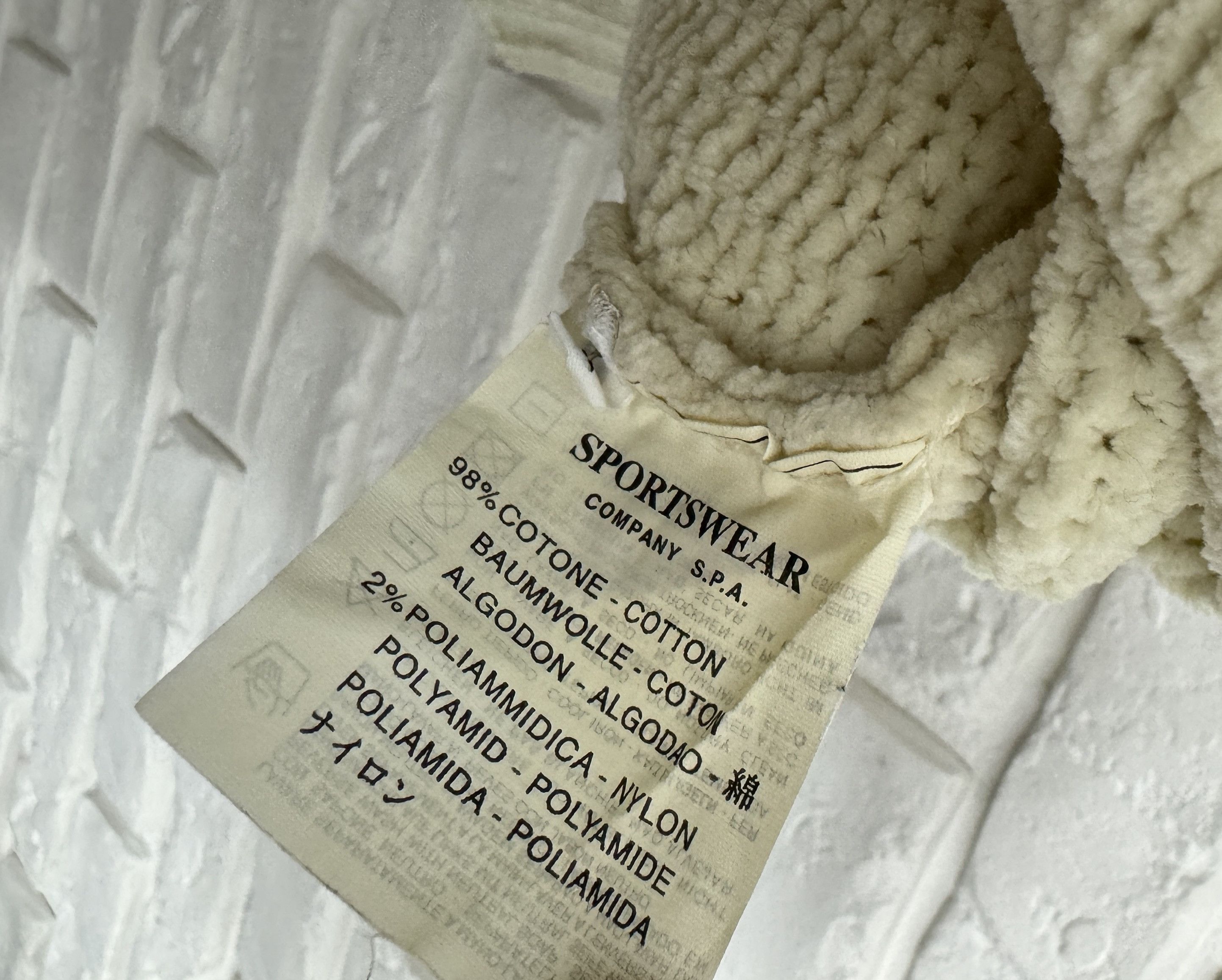 Stone Island 90s Stone Island 1998 Chenille Knit Pullover Cream Sweater L Size US L / EU 52-54 / 3 - 10 Thumbnail