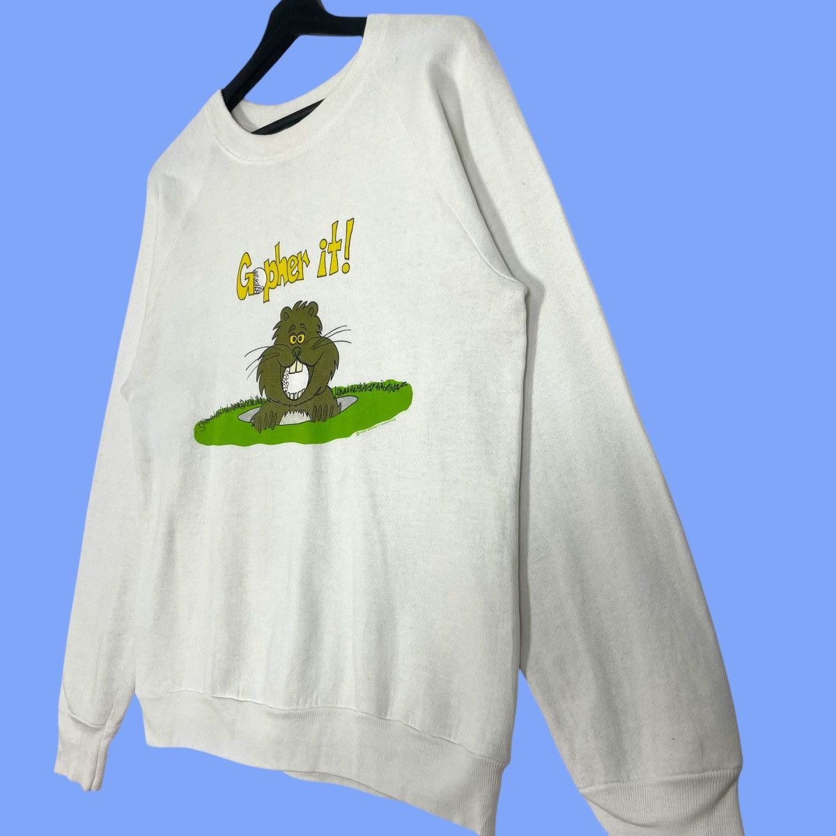 Fruit Of The Loom Vtg 90s Fruit Of The Loom Gropher It Cartoon Logo Sweatshirt Size US S / EU 44-46 / 1 - 3 Thumbnail