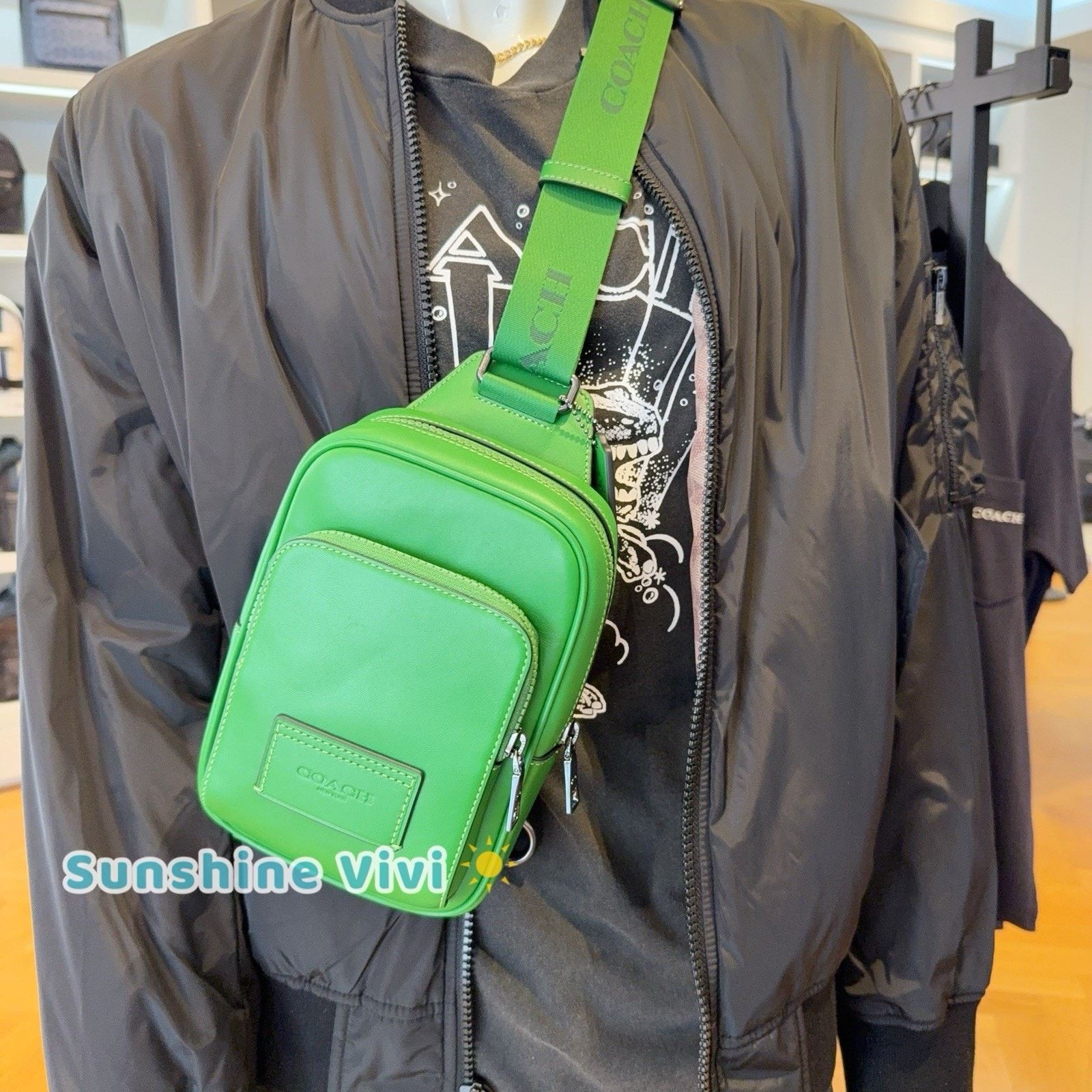 Coach NWT Coach Racer Sling Pack CX071 Smooth calf leather Kelly Size ONE SIZE - 1 Thumbnail