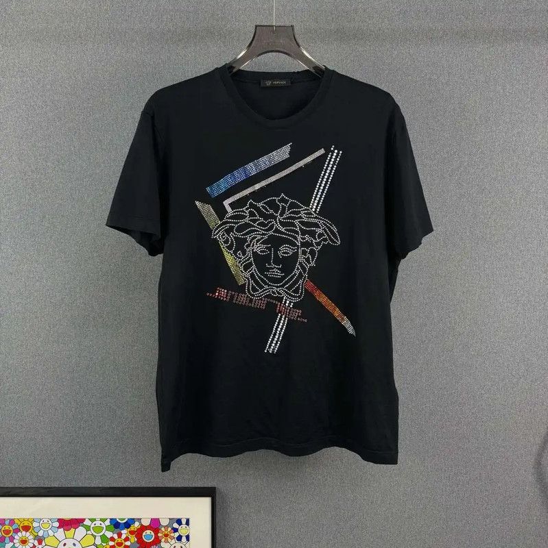 Versace Versace Black Men's T-Shirt with Graphic Design 0089 Size US L / EU 52-54 / 3 - 1 Thumbnail