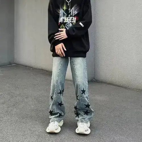 Japanese Brand × Jean Star Baggy Denim Jeans, Graphic Jeans Size US 32 / EU 48 - 2 Thumbnail