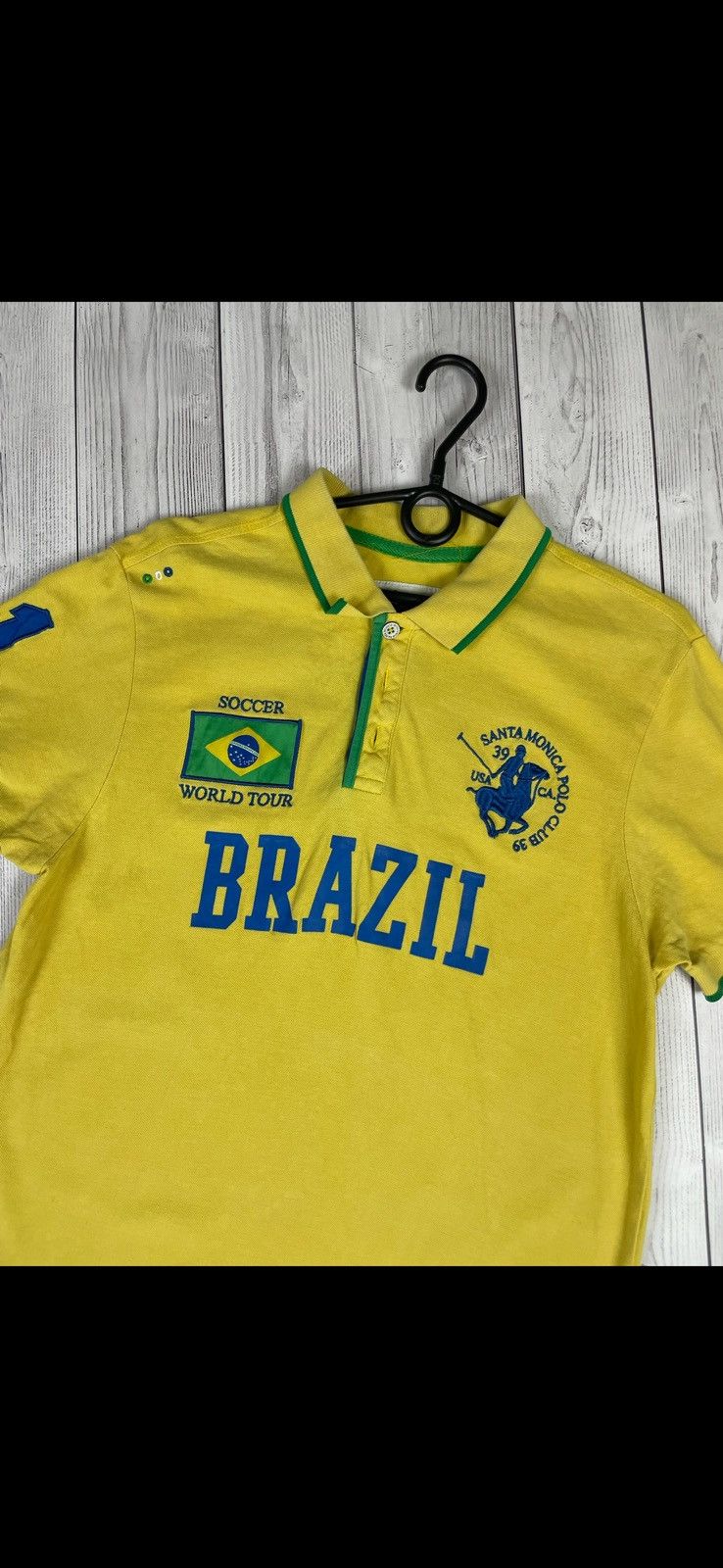 Vintage Vintage Brazil soocer polo world tour big logo rare size M Size US M / EU 48-50 / 2 - 2 Thumbnail