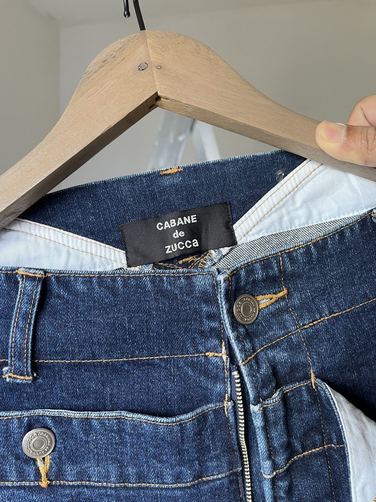 CABANE de ZUCCa Cabane De Zucca White Stripe Denim Jeans Size US 32 / EU 48 - 3 Thumbnail