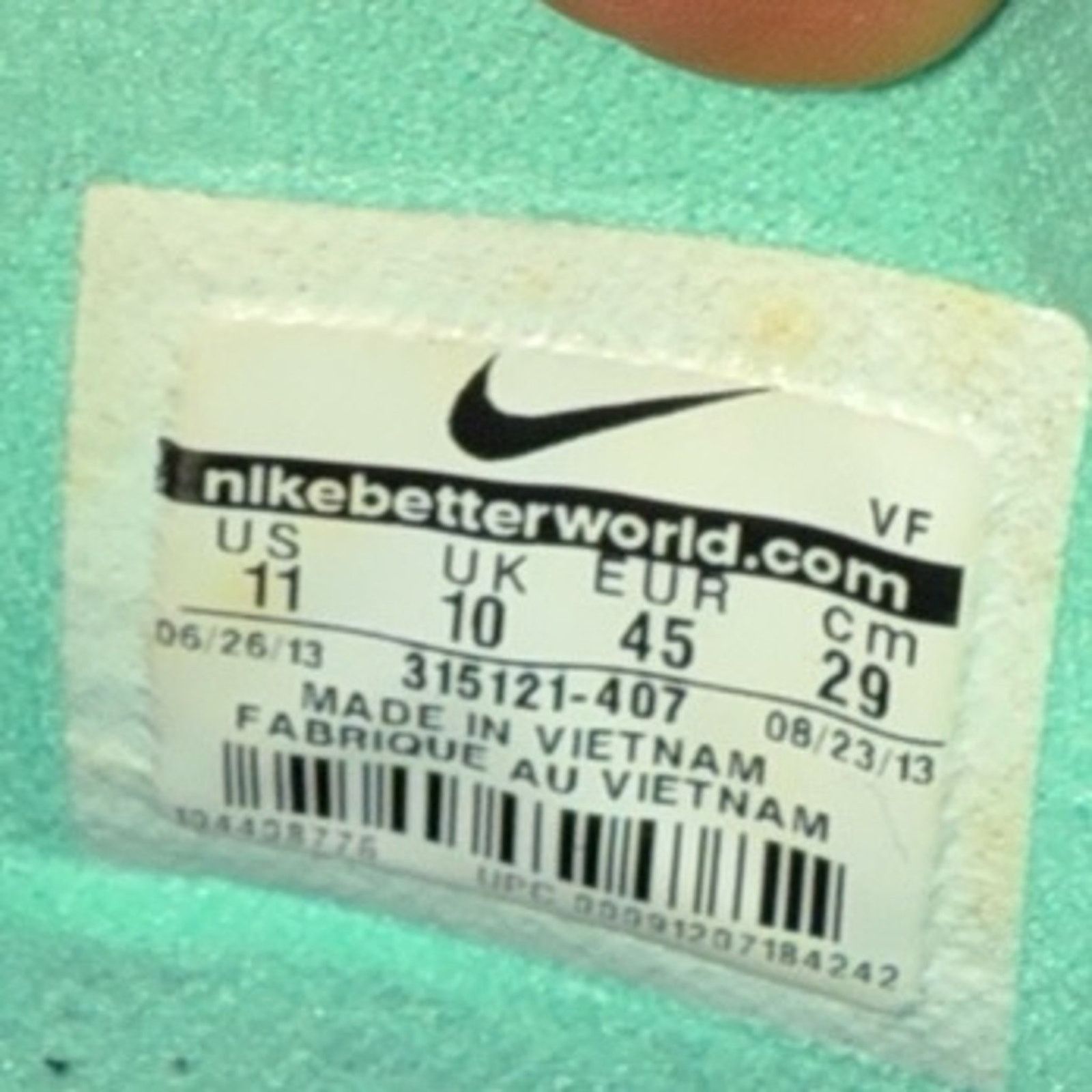 Nike 2013 Nike Air Force 1 High Brave Blue Cherrywood Size US 11 / EU 44 - 8 Thumbnail