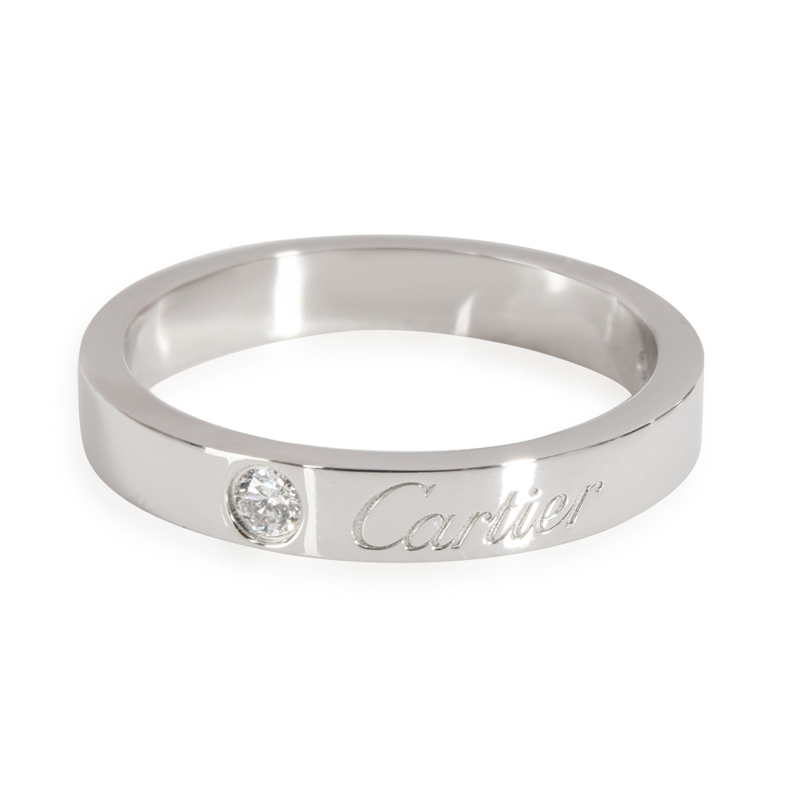 image of Cartier C De Cartier Diamond Ring In Platinum 0.03 Ctw in Silver, Women's