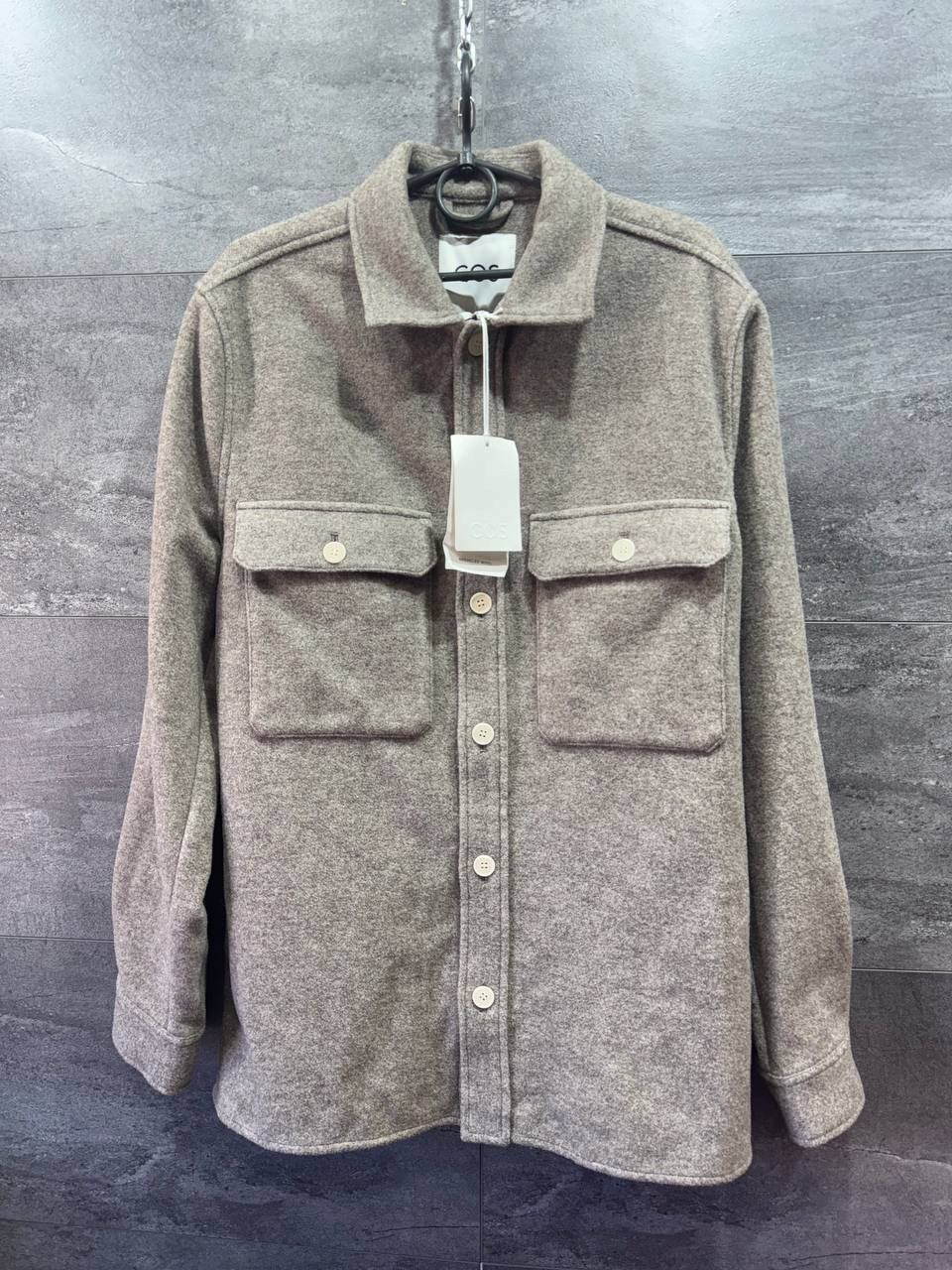 Cos COS RELAXED-FIT WOOL OVERSHIRT DARK BEIGE Size US M / EU 48-50 / 2 - 1 Thumbnail