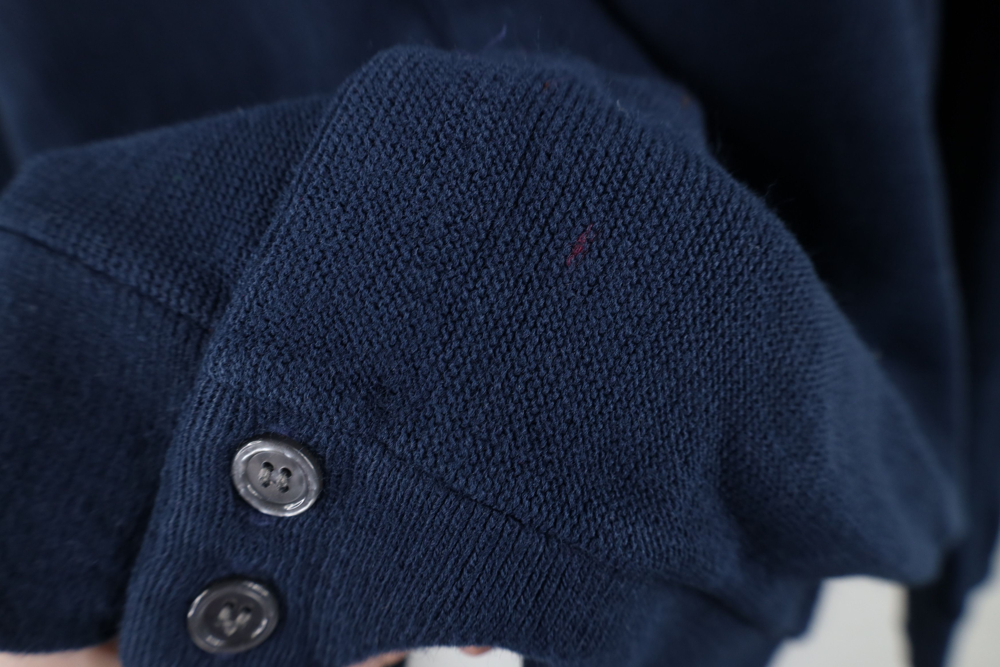 Vintage Vintage 90s Streetwear Blank Knit Cardigan Sweater Blue USA Size US XL / EU 56 / 4 - 5 Thumbnail