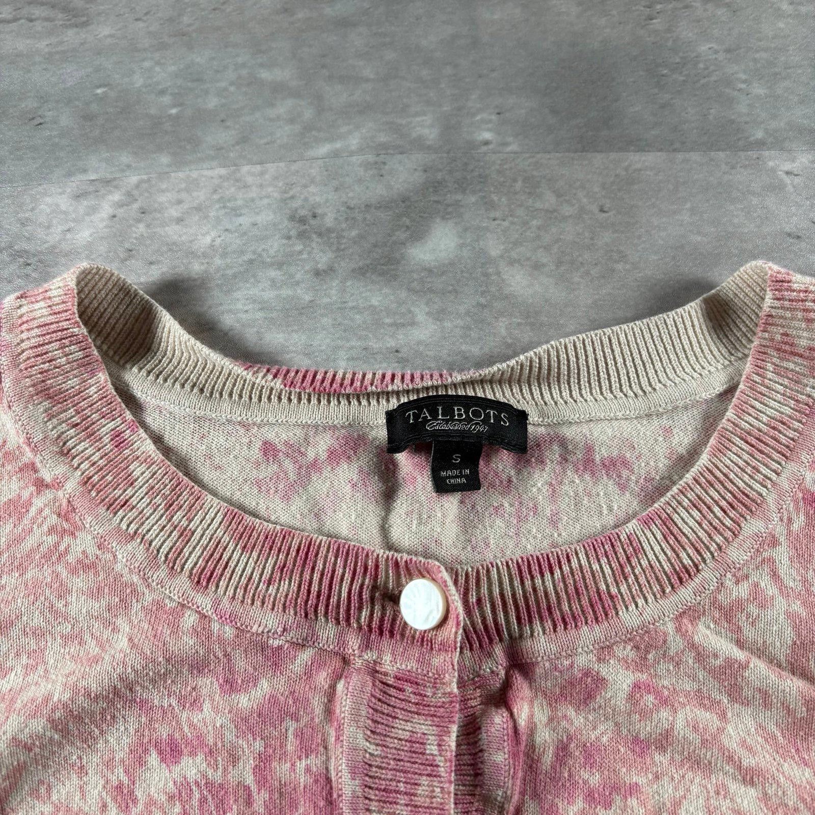 Other Talbots Pink Animal Print Cardigan Sweater Size S / US 4 / IT 40 - 4 Thumbnail