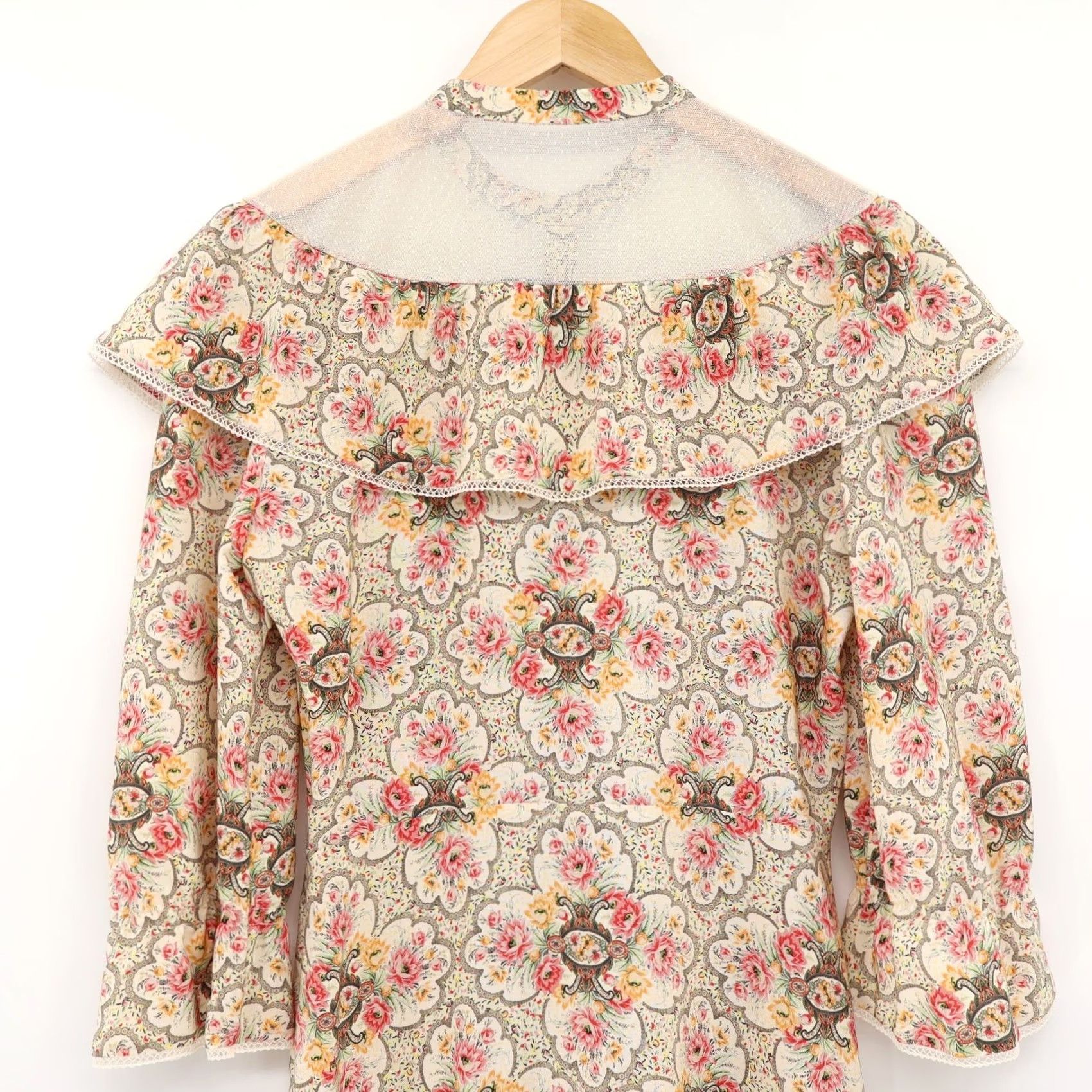 Vintage Vilshenko Silk Long Dress Lace Button Front Half Sleeves Prairie Ethereal Sz 10 Size L / US 10 / IT 46 - 4 Thumbnail