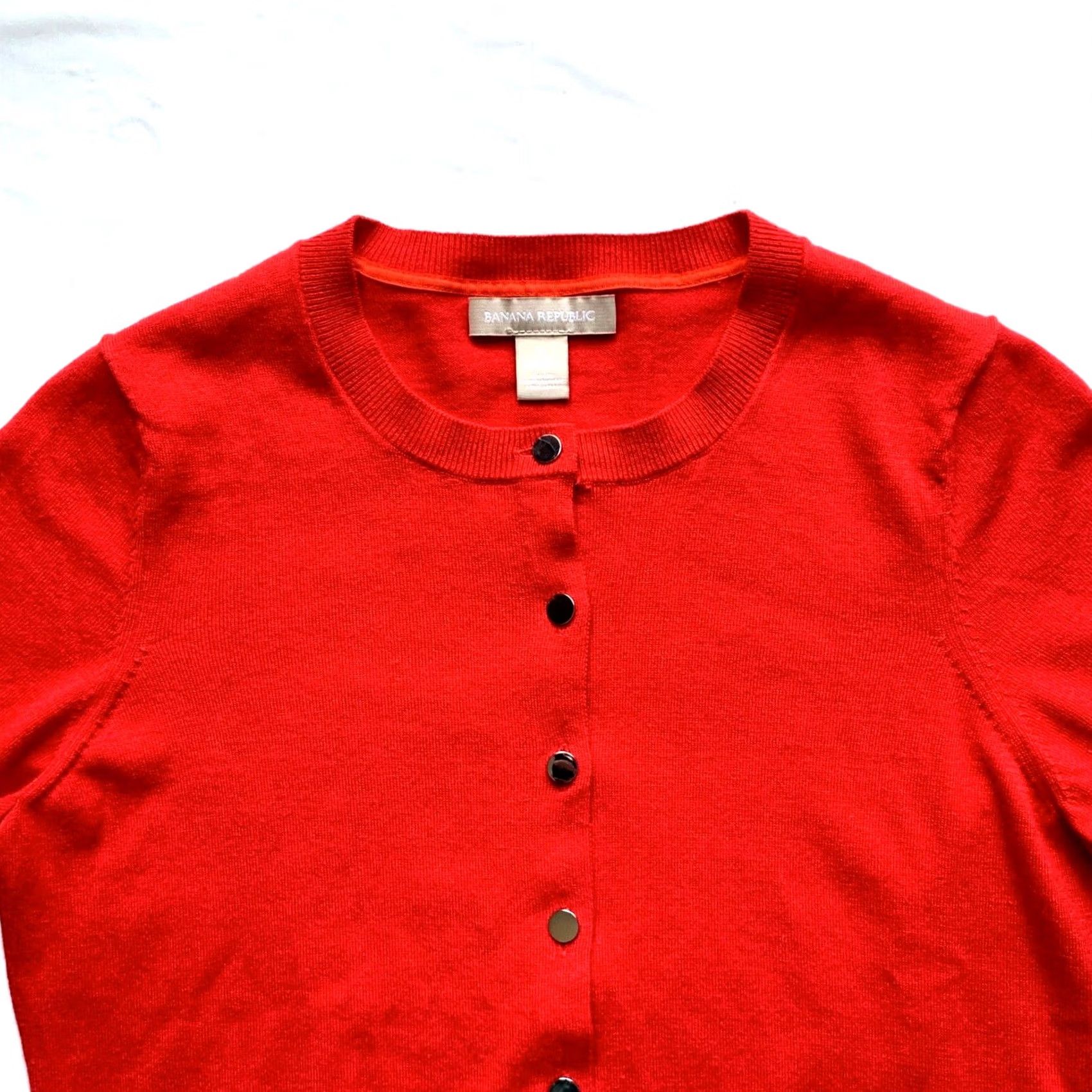 Banana Republic Banana Republic Silk Blend Cardigan Sweater Womens Small 3/4 Sleeve Red Lava NEW Size S / US 4 / IT 40 - 3 Thumbnail