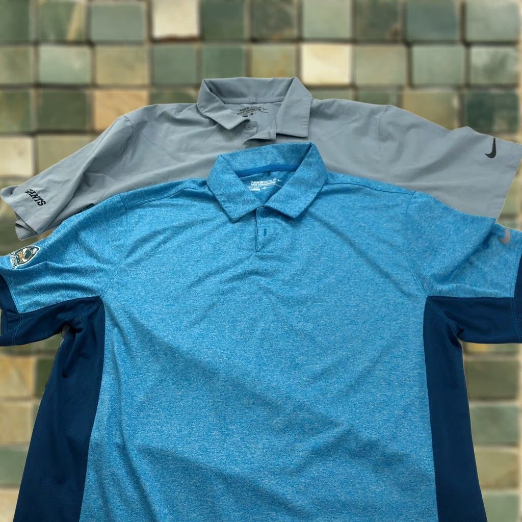 Nike Nike Tour Performance Polo Shirt Lot Of 2 Shirt Men M Logo Short Sleeve Buttoned 2-Pack Mock Multicolor 100% Polyester/Spandex Size US M / EU 48-50 / 2 - 1 Thumbnail