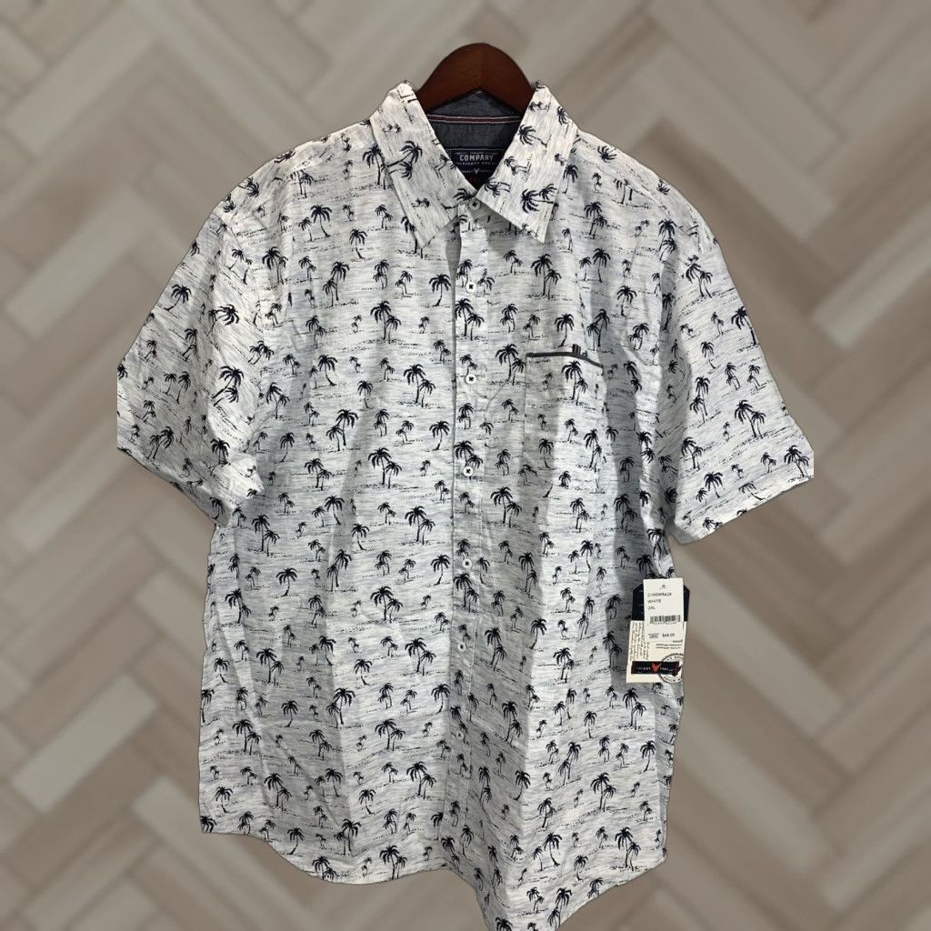 Vintage Company 81 Eighty One Men's Button Down Palm Tree Short Sleeve Shirt Sz 2XL #429 Size US XXL / EU 58 / 5 - 1 Thumbnail