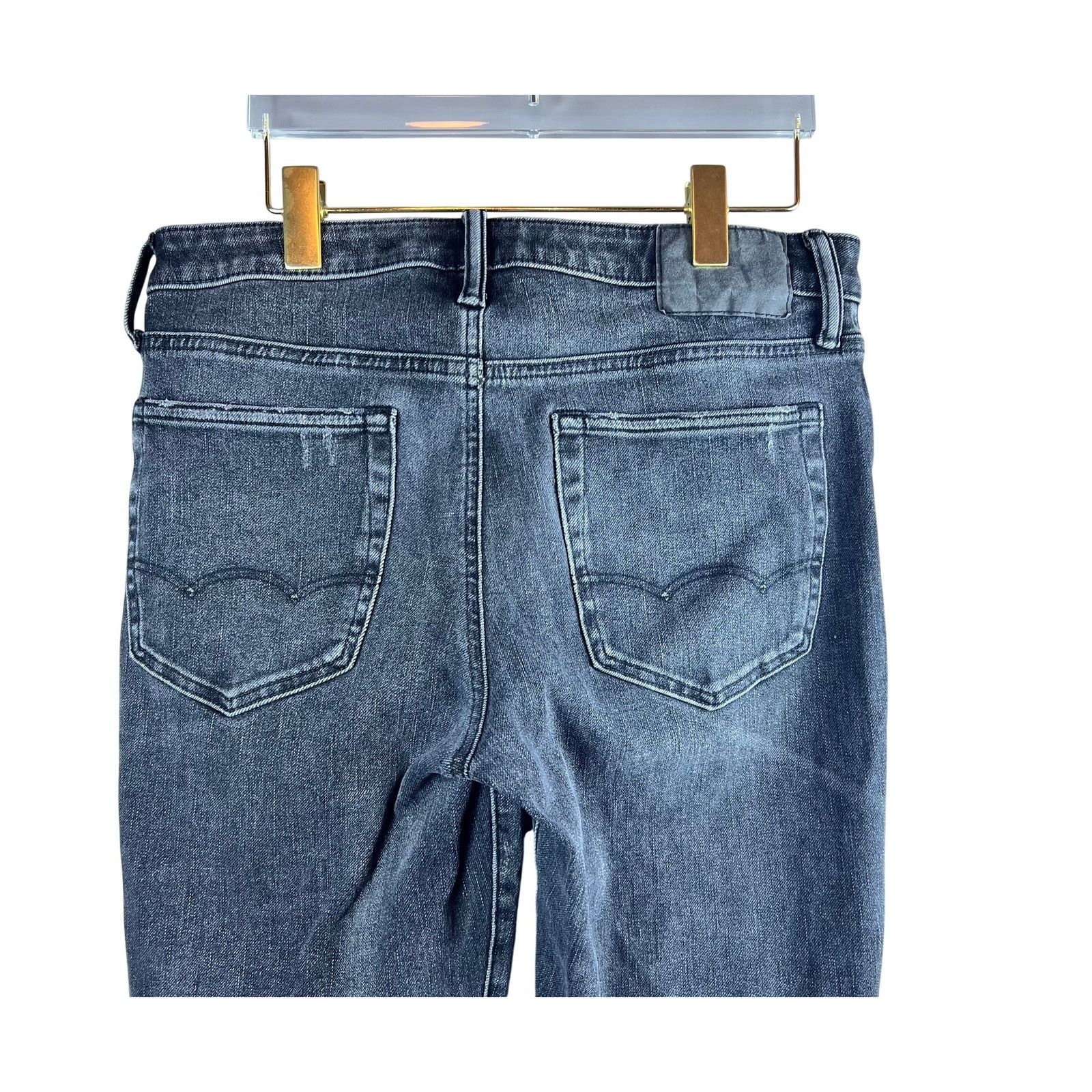 American Eagle Outfitters American Eagle Airflex 360 Distressed Black Jeans 32x34 Slim Size US 32 / EU 48 - 4 Thumbnail