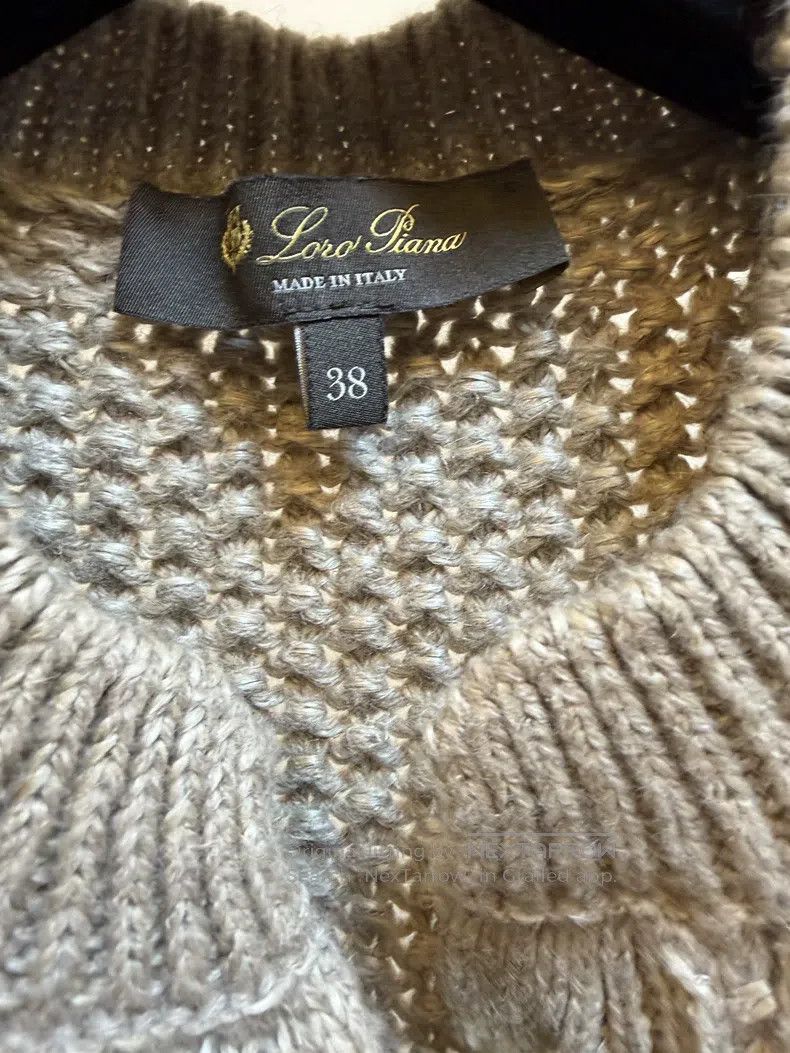 Loro Piana Loro Piana Khaki Coarse Knit Cashmere Cardigan Size XS / US 0-2 / IT 36-38 - 4 Thumbnail
