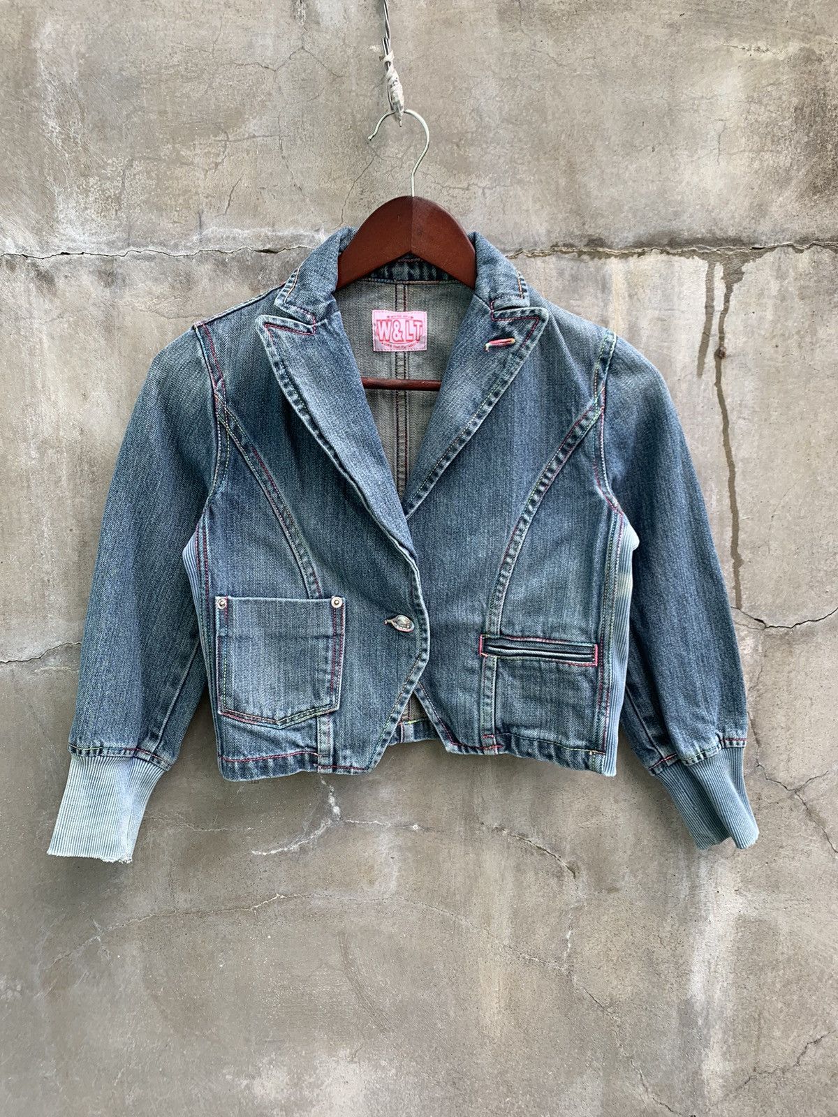 W&LT Cropped Denim Blazer Size S / US 4 / IT 40 - 1 Thumbnail