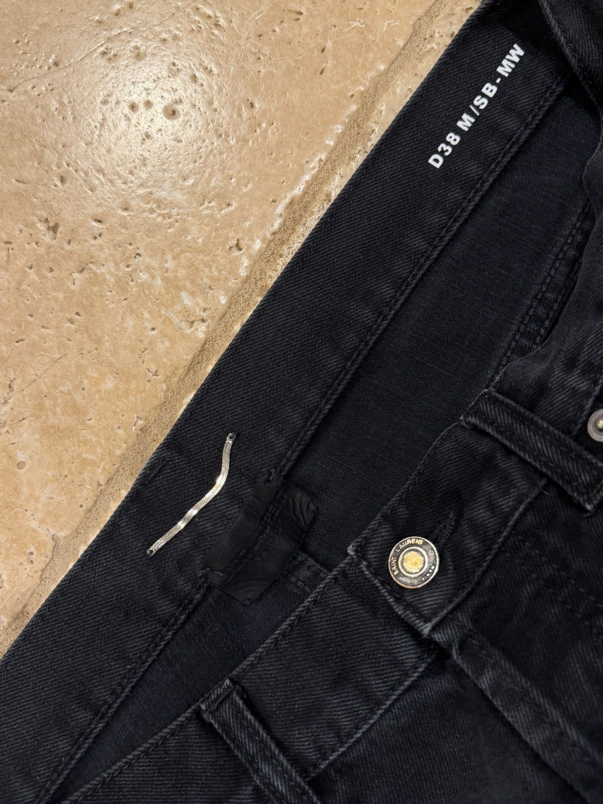 Saint Laurent Paris Saint Laurent x Anthony Vaccarello D38 Black Denim Jean Size US 33 - 4 Thumbnail