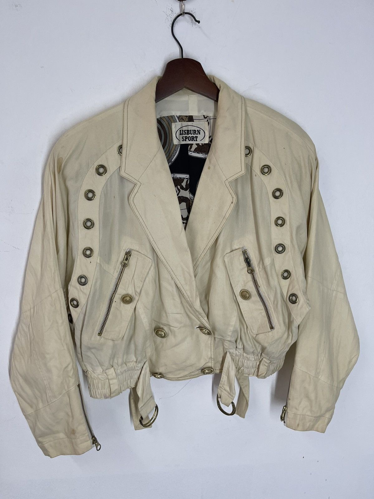 Issey Miyake ARCHIVAL DESIGNER🔥 Vtg Bondage Grommet Crop Jacket Size US M / EU 48-50 / 2 - 6 Thumbnail