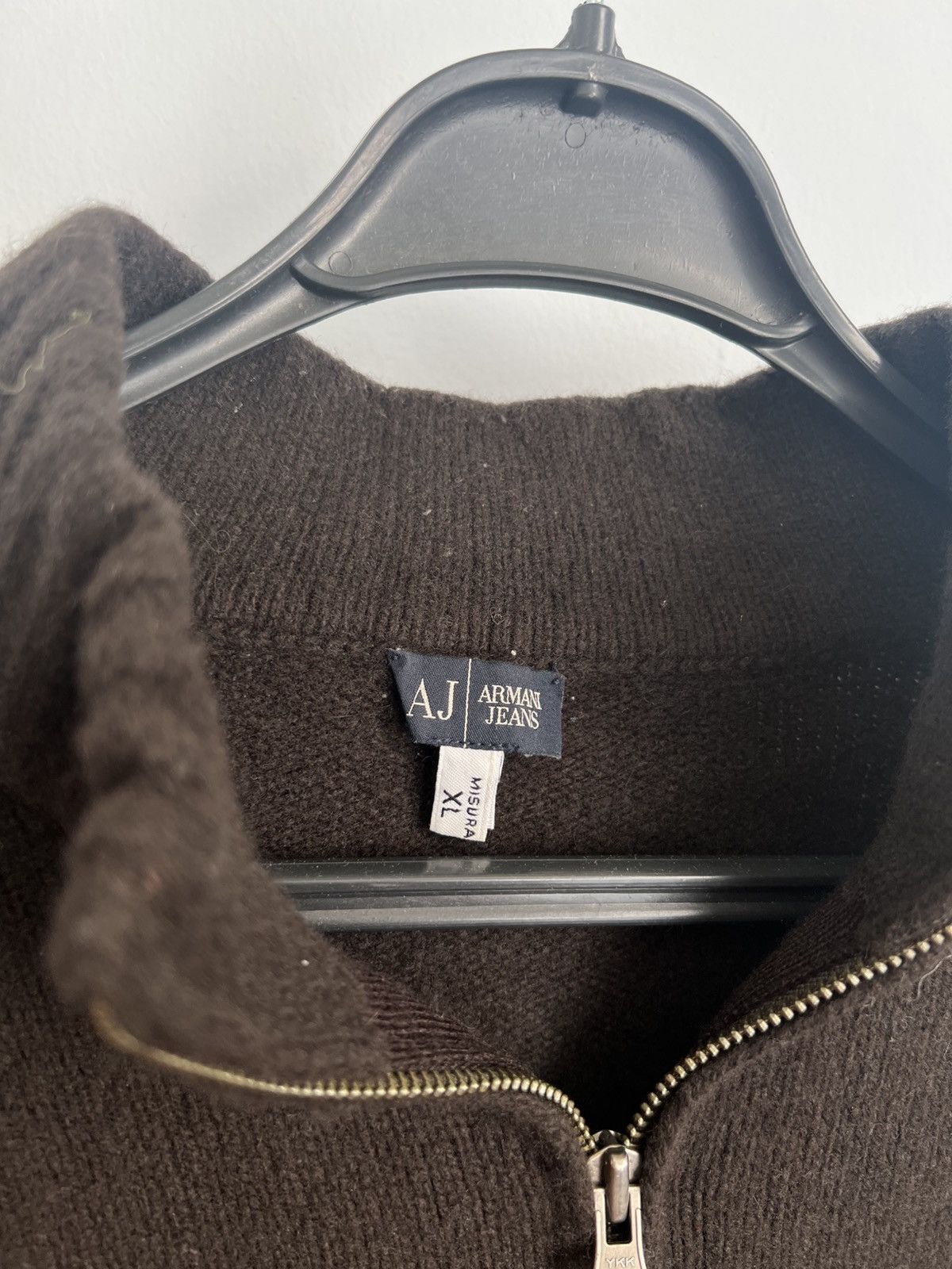 Armani Archive Armani Jeans Vintage Wool Zip Sweater Size US XL / EU 56 / 4 - 4 Thumbnail