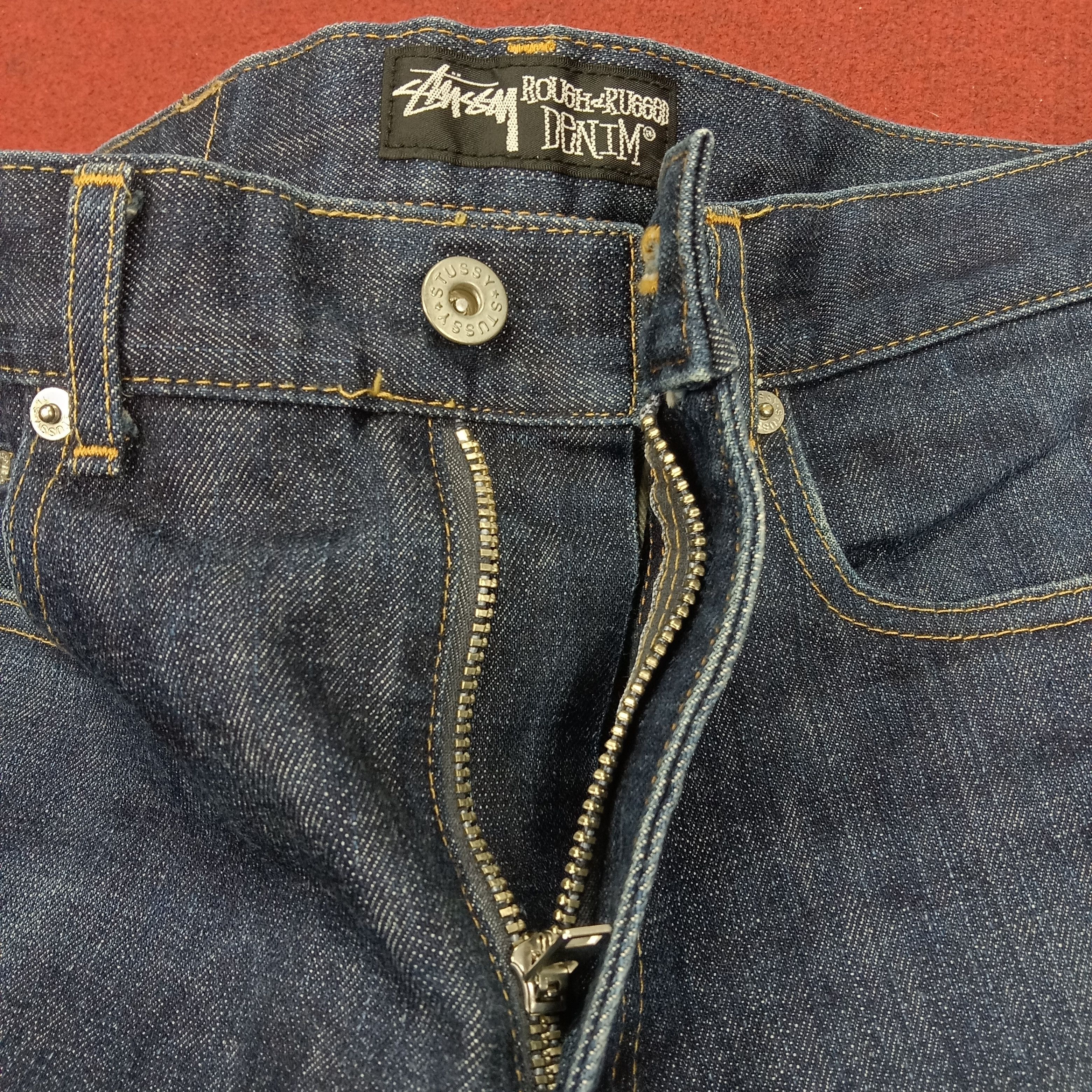 Stussy × Vintage Stussy Jeans Streetwear Custom Art Logo Style Size US 31 - 12 Thumbnail