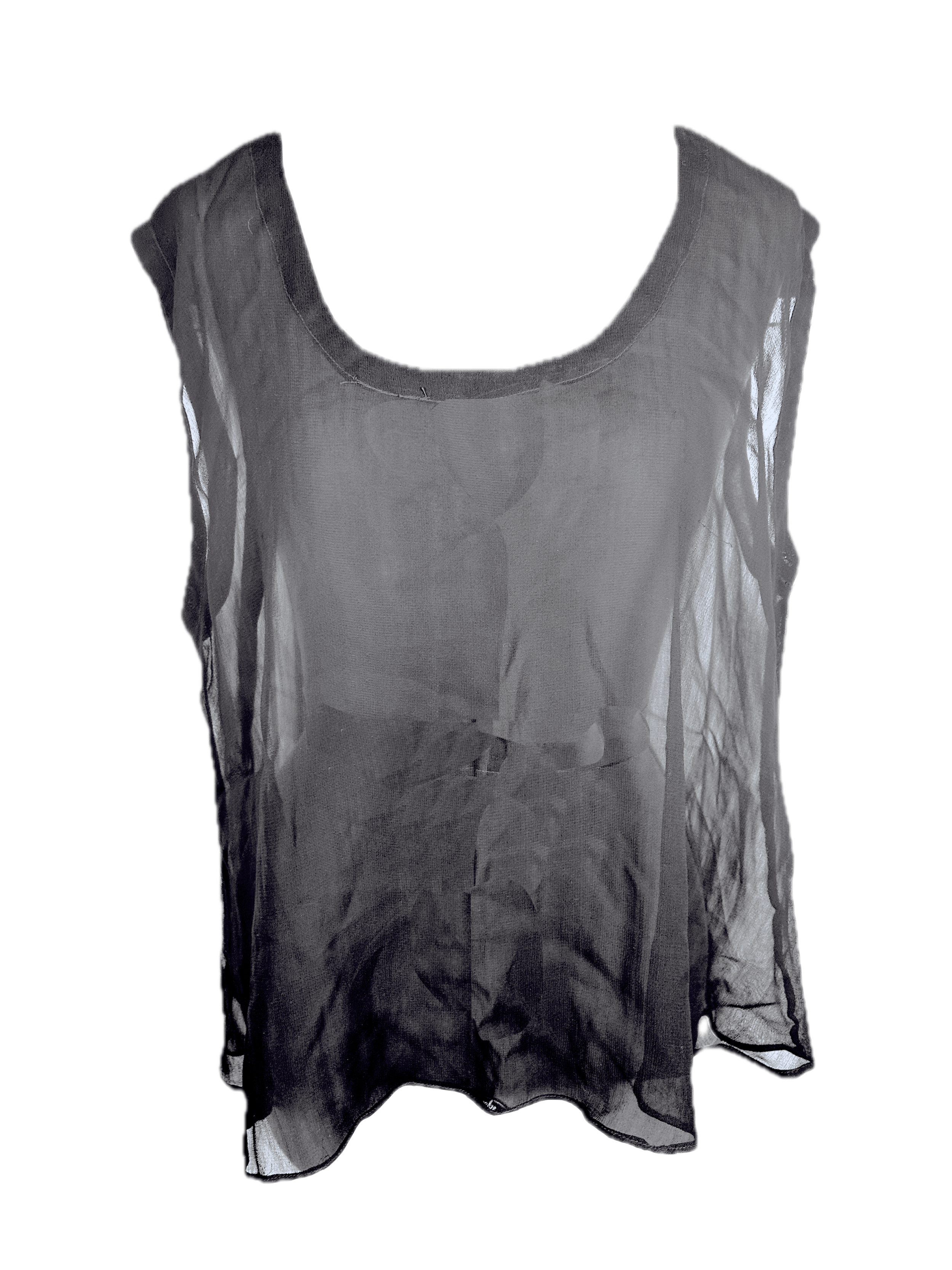 Vintage Black Sheer Sleeveless Top Size ONE SIZE - 2 Thumbnail