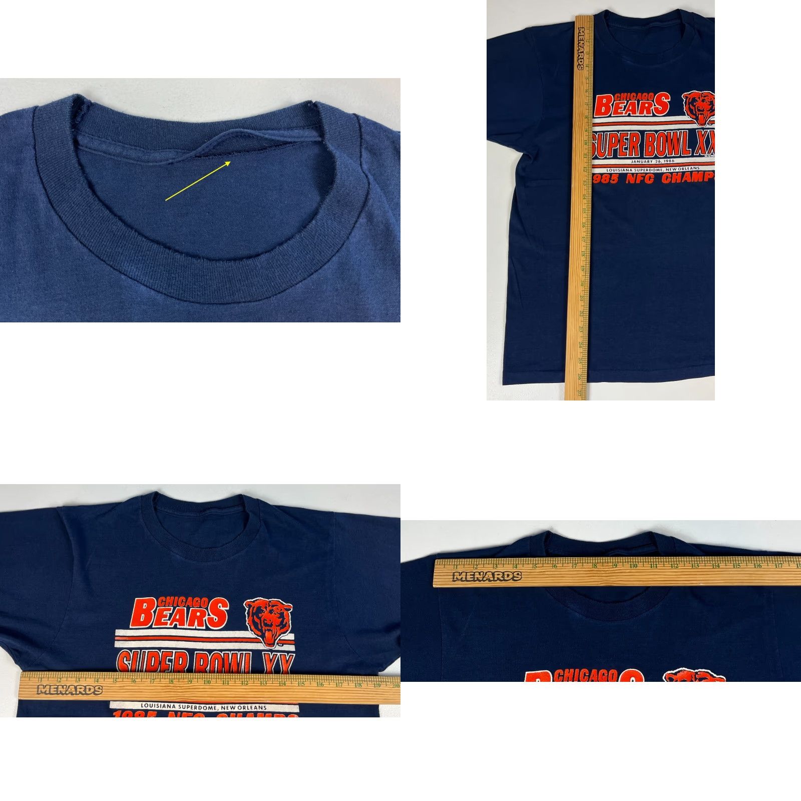 Vintage Vintage Chicago Bears Super Bowl XX 1985 NFC Champs T-Shirt Sz M Men Blue 80s Sports Shirt Size US M / EU 48-50 / 2 - 8 Thumbnail