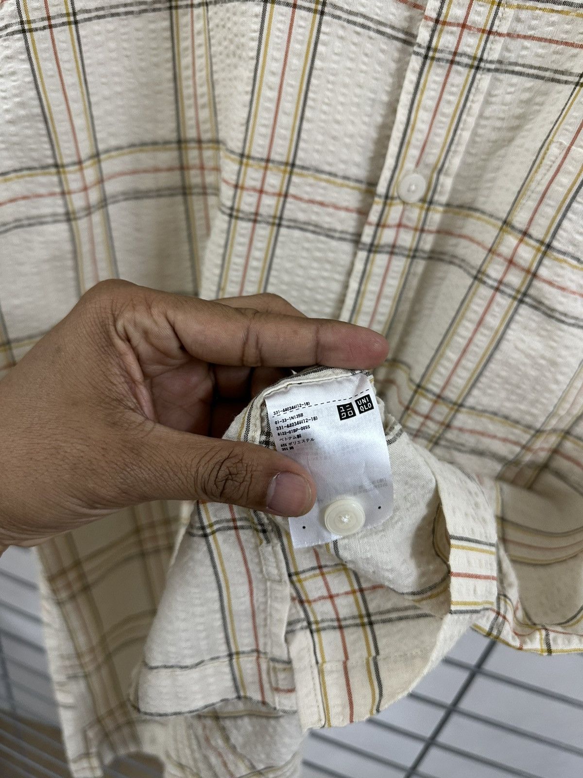 JW Anderson × Uniqlo Rare Beautiful JW Anderson Uniqlo Casual Check Beige Shirt Size US M / EU 48-50 / 2 - 7 Thumbnail