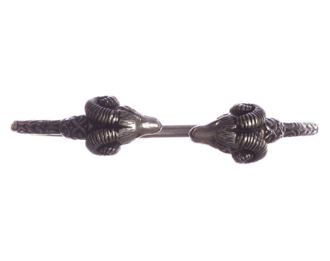 Designer Sterling Silver Thin Unisex Double Headed Ram Bracelet Size ONE SIZE - 3 Thumbnail