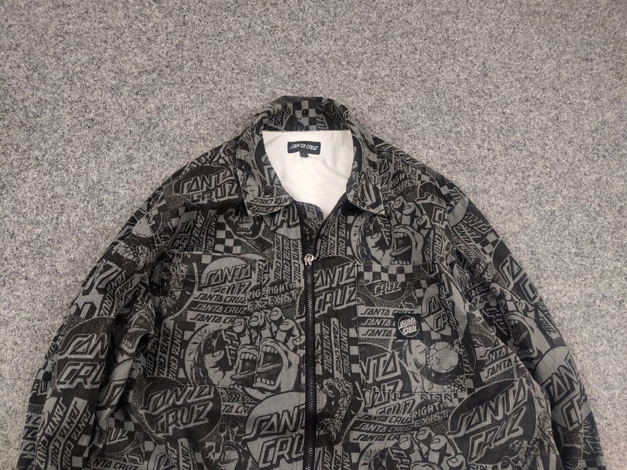 Santa Cruz Skateboards Santa Cruz El Jefe All-Over Pattern Long Sleeve Zip Jacket Size US L / EU 52-54 / 3 - 5 Thumbnail