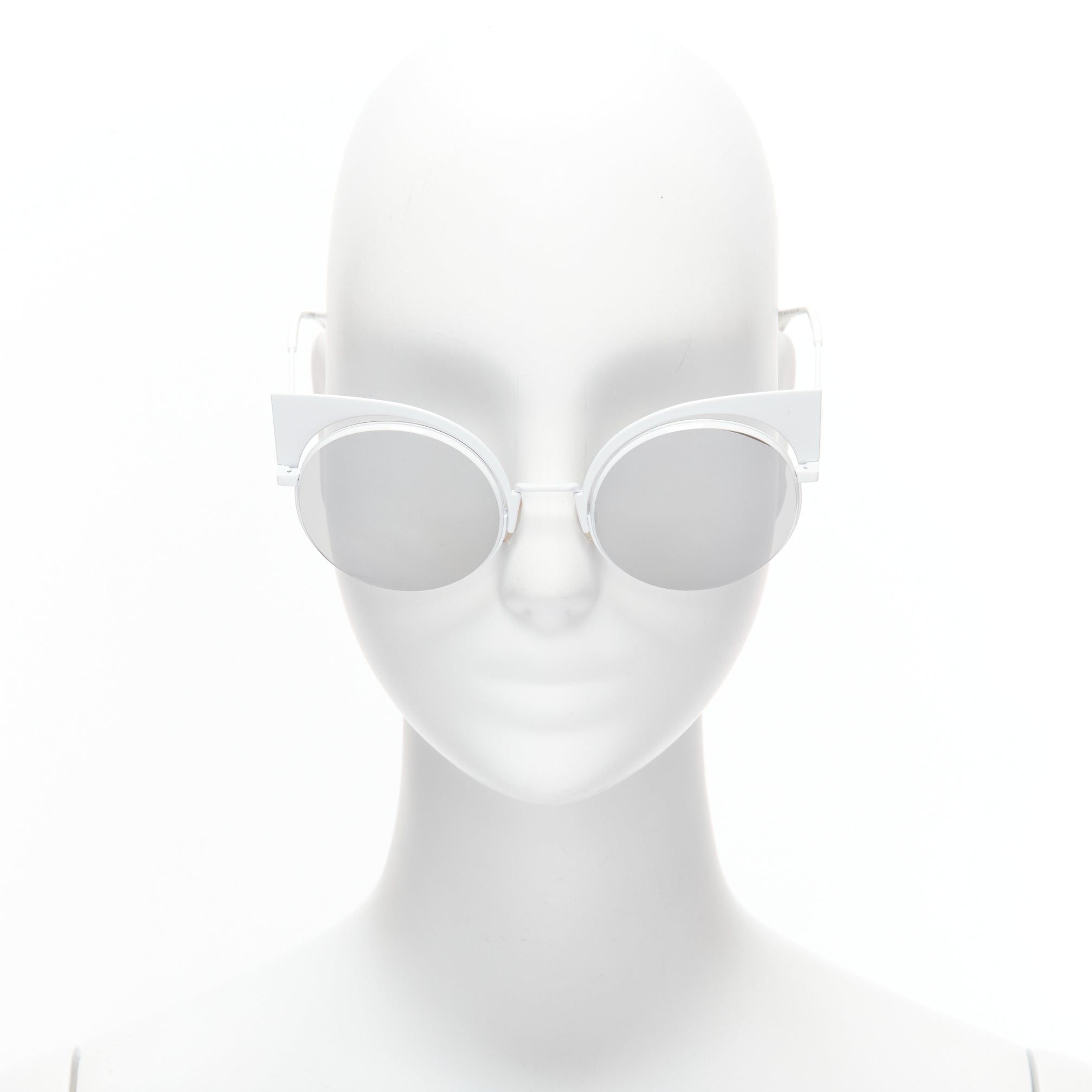 Fendi FENDI 0177S white metal logo grey gradient cat eye sunglasses Size ONE SIZE - 1 Thumbnail