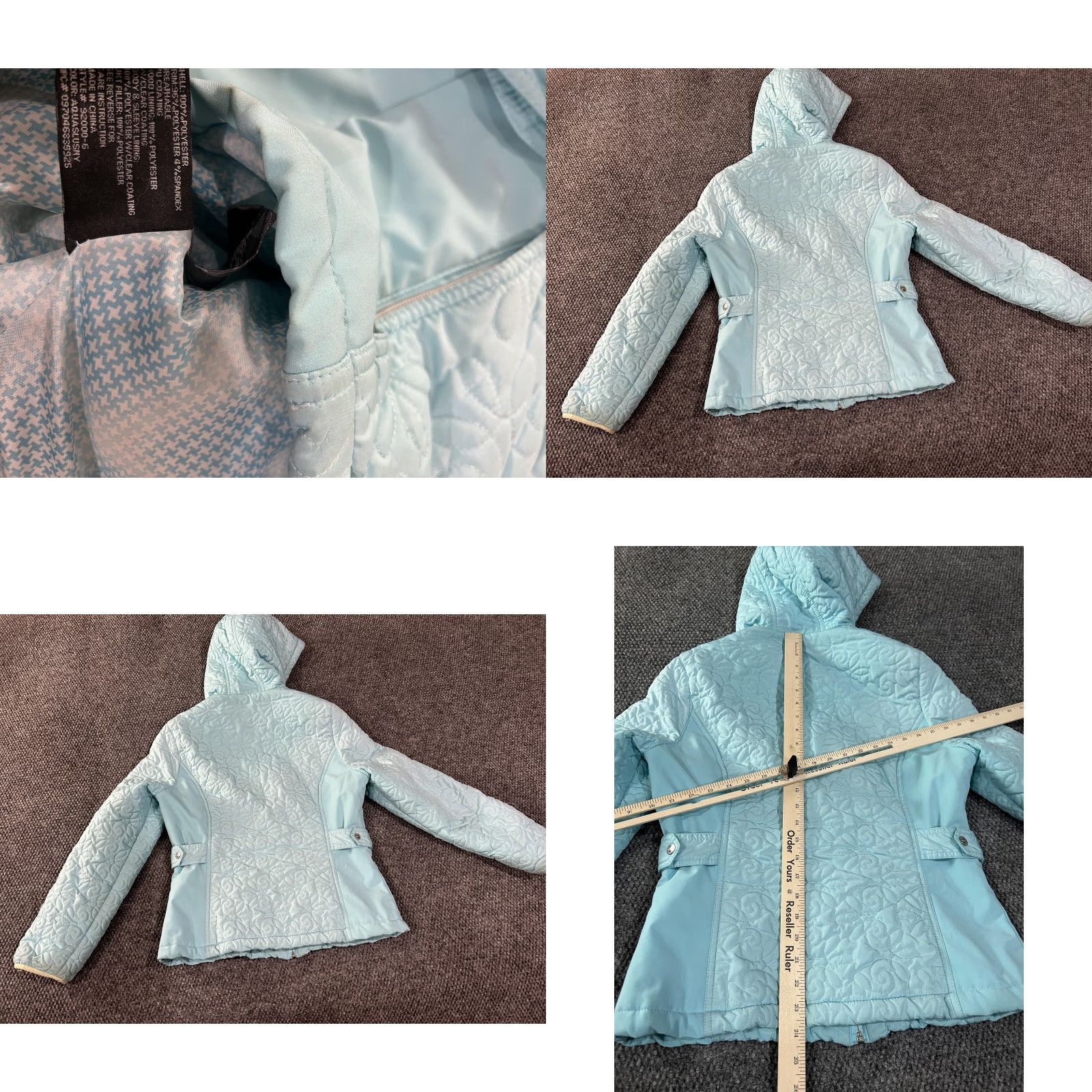 ZeroXposur ZeroXposur Jacket Womens M Blue Quilted Hooded Full Zip Insulated Floral Size M / US 6-8 / IT 42-44 - 8 Thumbnail