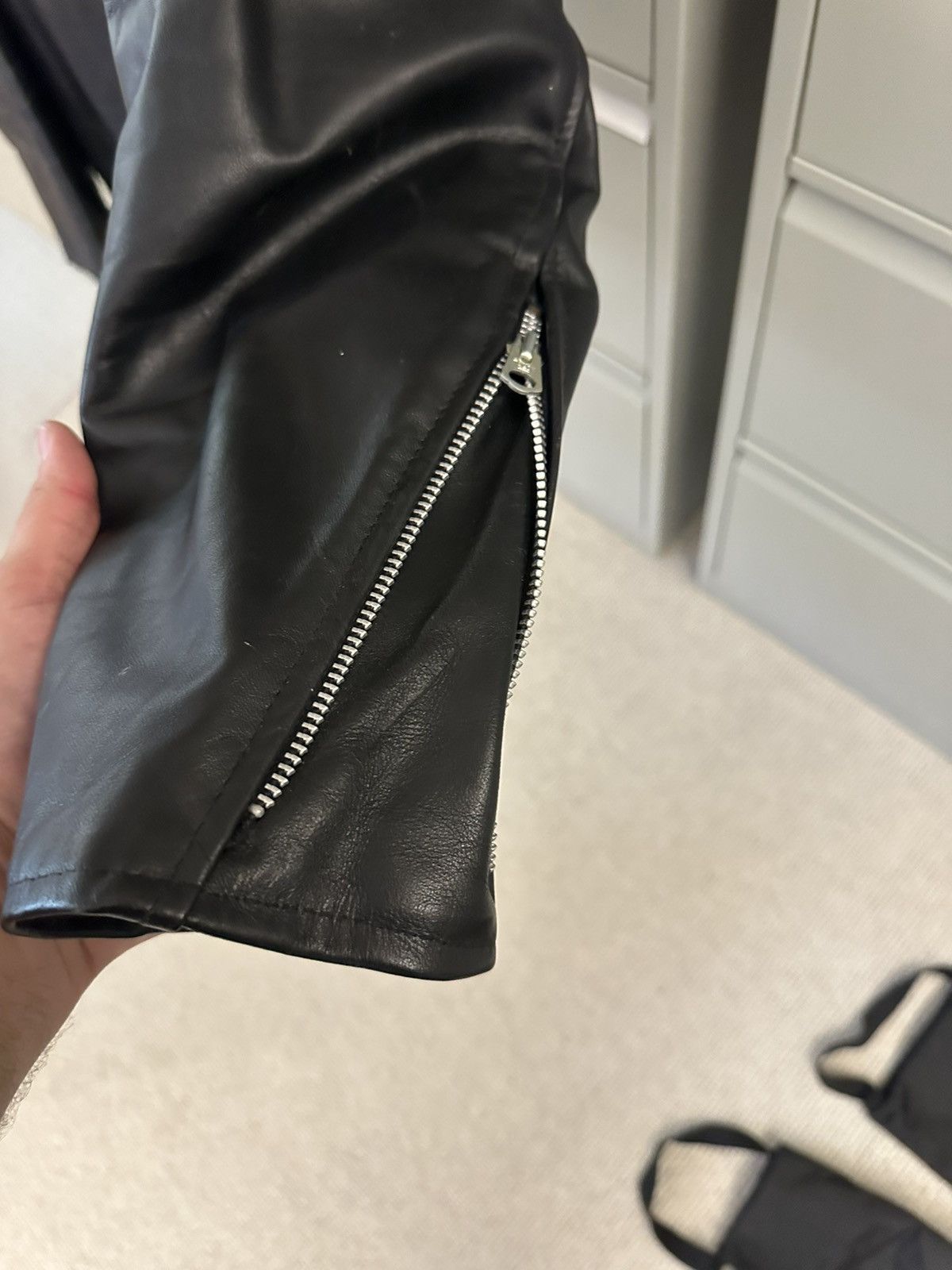 Vintage Vintage 1970s Custom Black Leather Motorcycle Jacket Size L / US 10 / IT 46 - 5 Thumbnail