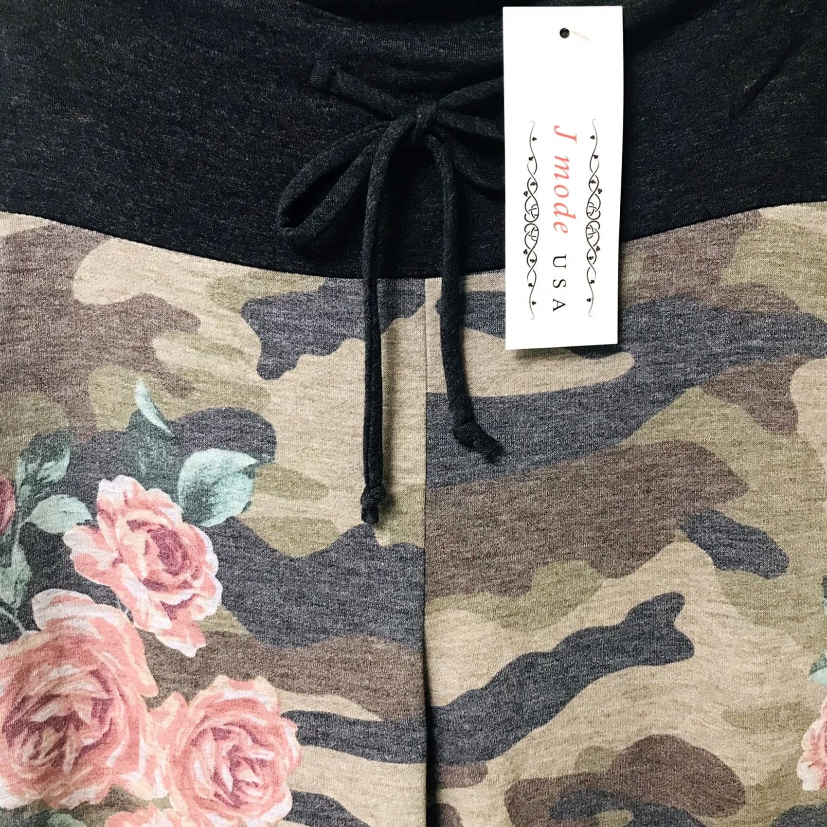 Vintage VINTAGE J Mode USA Women Army Camouflage Floral Roses Stretch High-Waist Pull On Casual Pants M Size 32" / US 10 / IT 46 - 2 Thumbnail