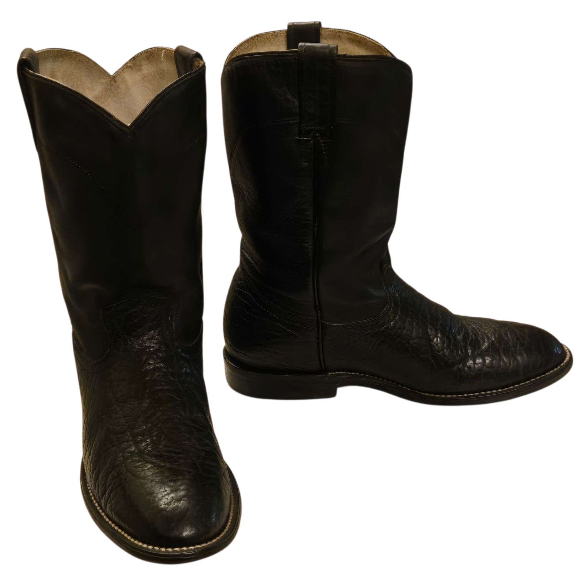 Other Cowtown Cowboy Boots Black Leather Mens 8 D Vintage Western Size US 8 / EU 41 - 2 Thumbnail
