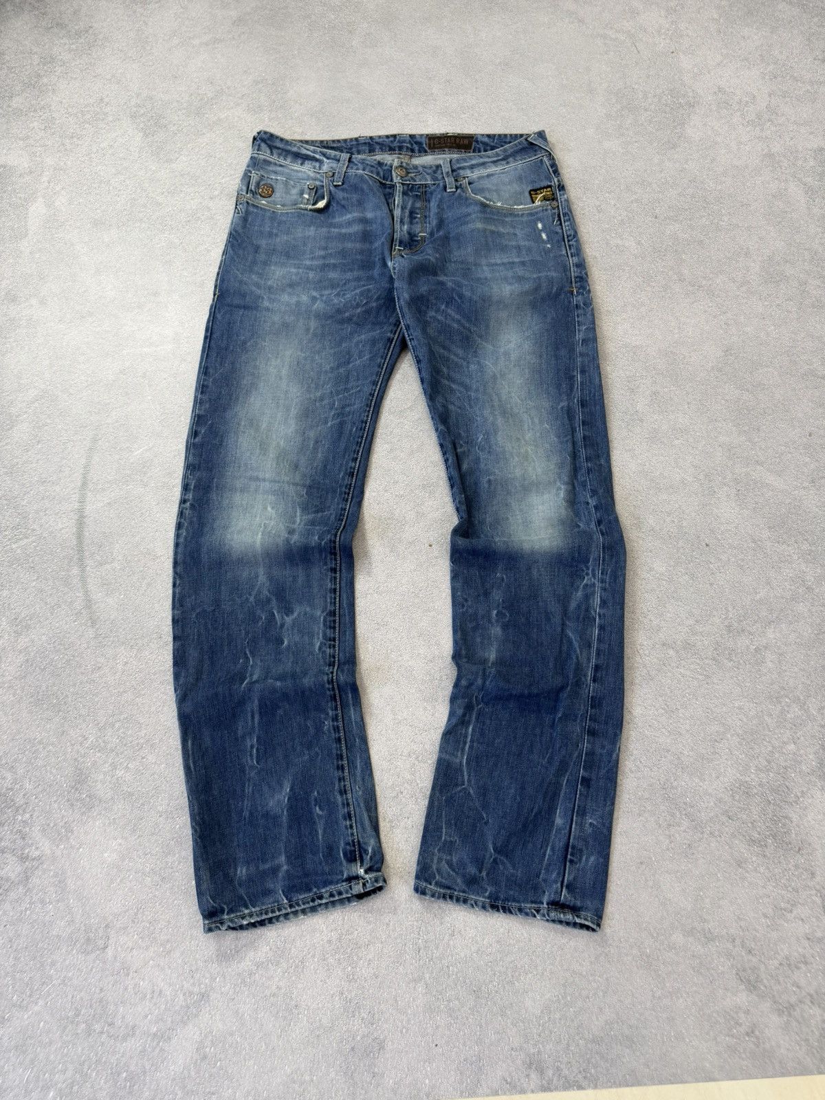 G-Star 00s G Star Tornado Mart Style Buckle Back Washed Denim Jeans Size US 32 / EU 48 - 13 Thumbnail