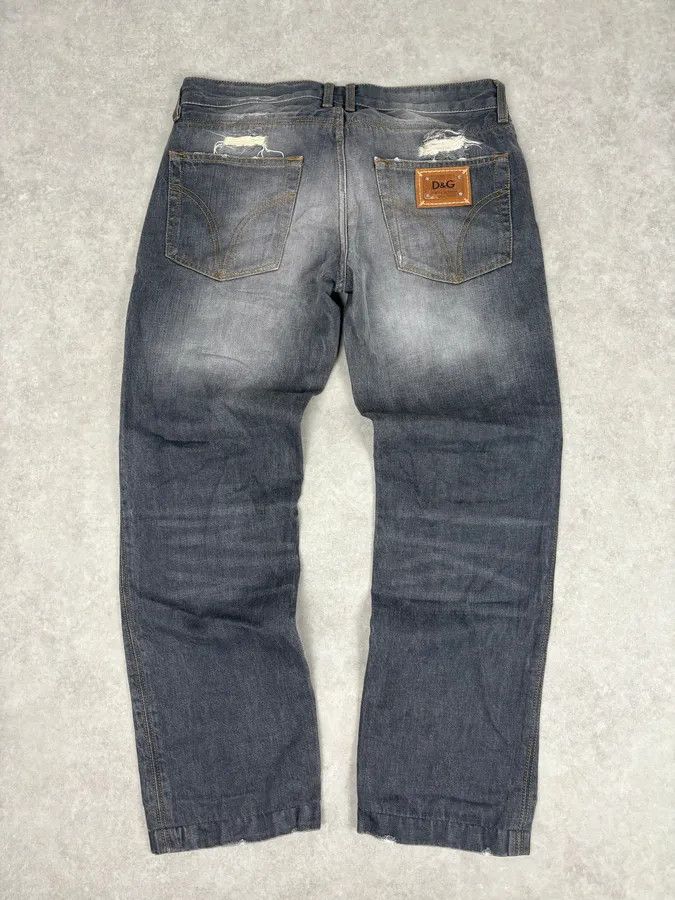 Dolce & Gabbana 2000s Dolce & Gabbana Grey Bootcut Jeans Denim Leather Patch Size US 32 / EU 48 - 6 Thumbnail