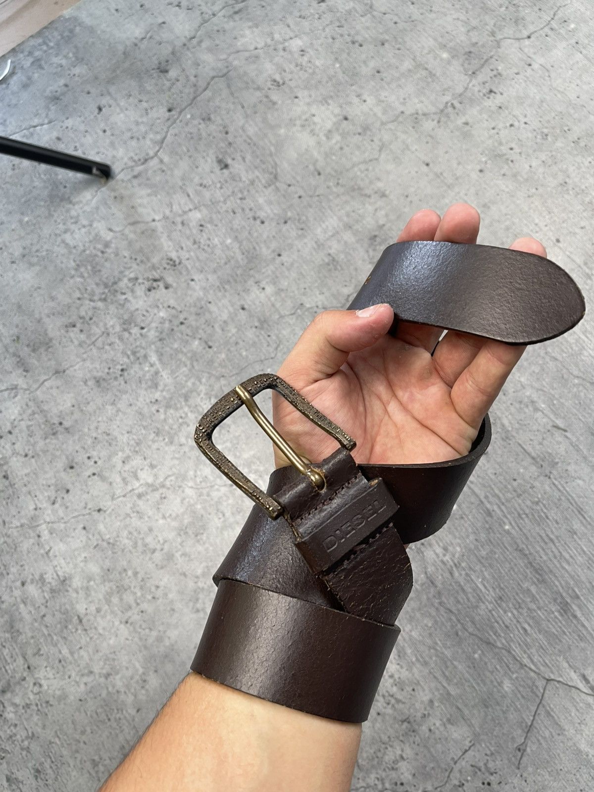 Diesel Vintage Diesel Leather Belt 90s Y2K Avant-Garde 112cm Size ONE SIZE - 3 Thumbnail