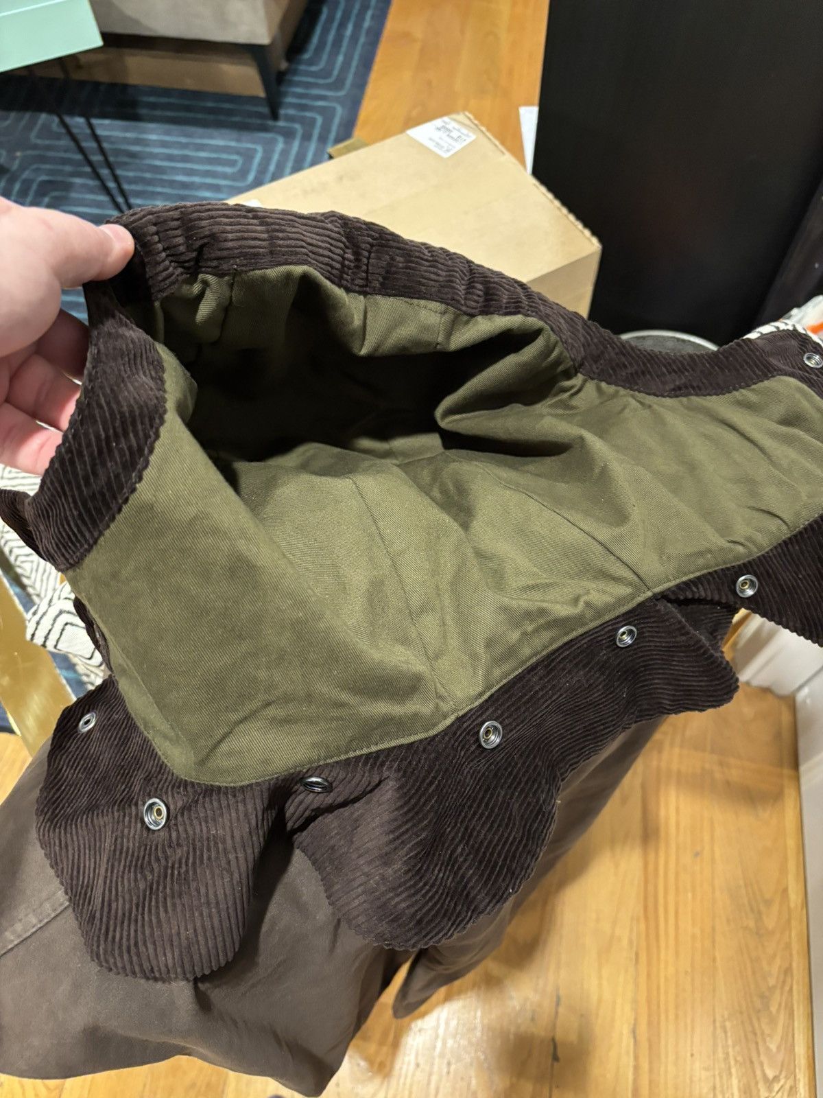 Barbour × Engineered Garments NOS Barbour x Engineered Garments Upland Wax Jacket L Olive Size US L / EU 52-54 / 3 - 8 Thumbnail